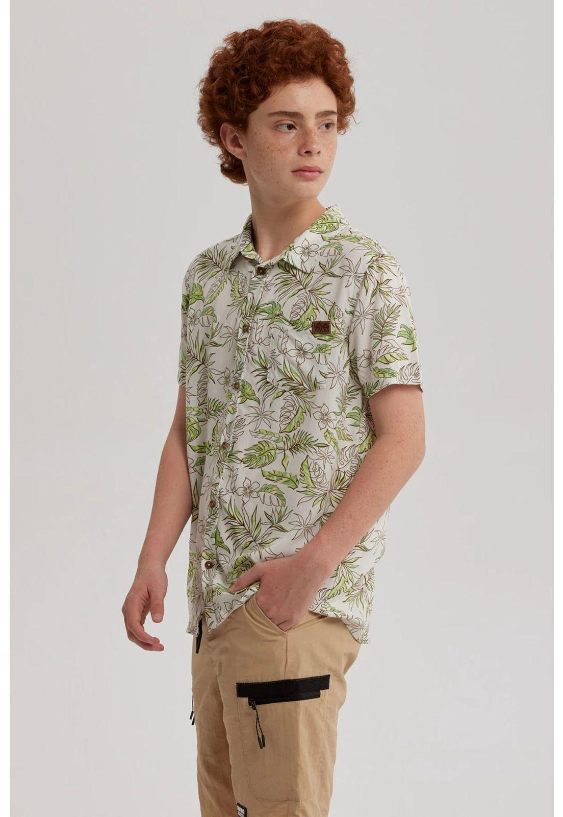 Camisa Niño Guayabera Crudo - ll-1