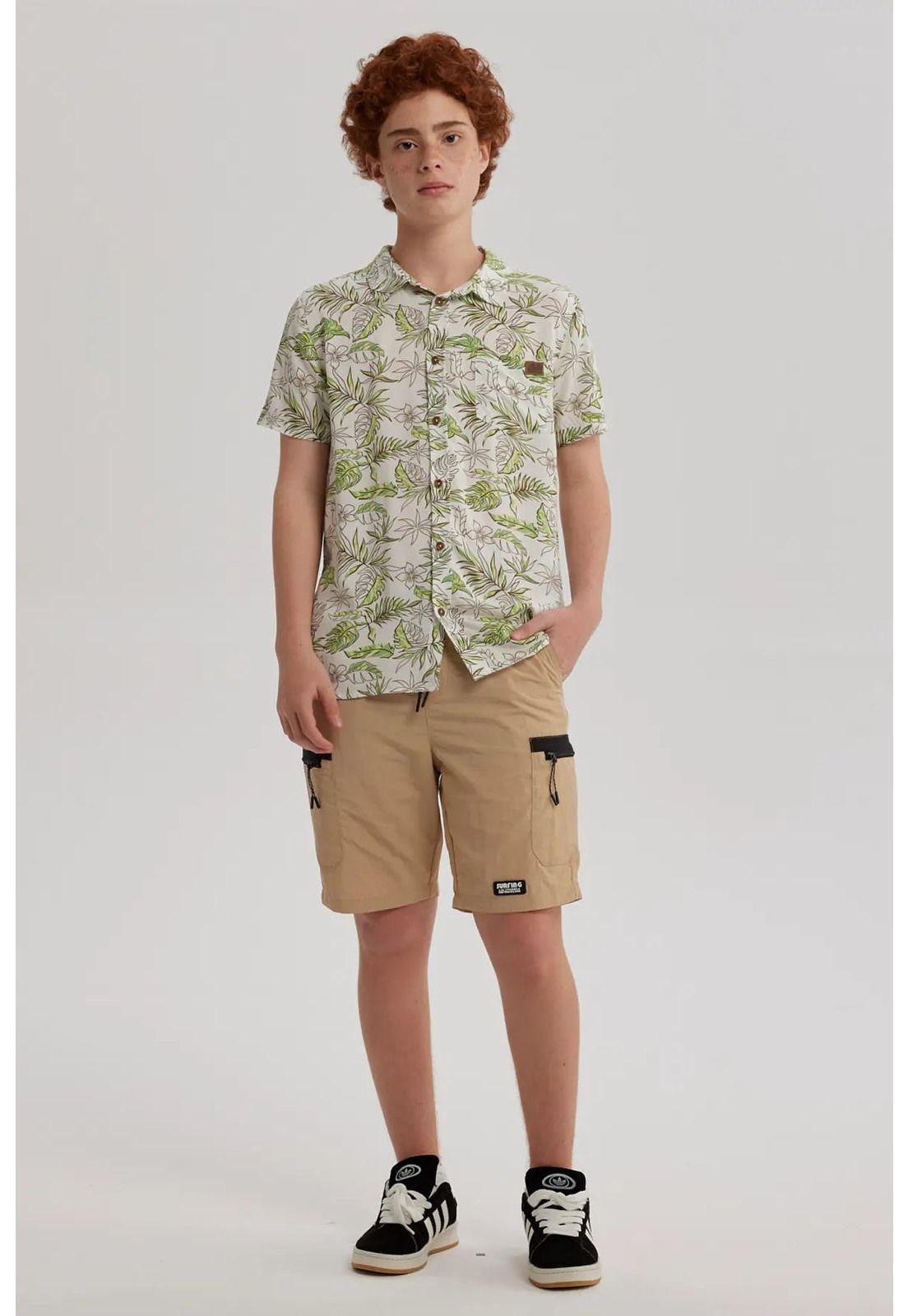Camisa Niño Guayabera Crudo - ll-3