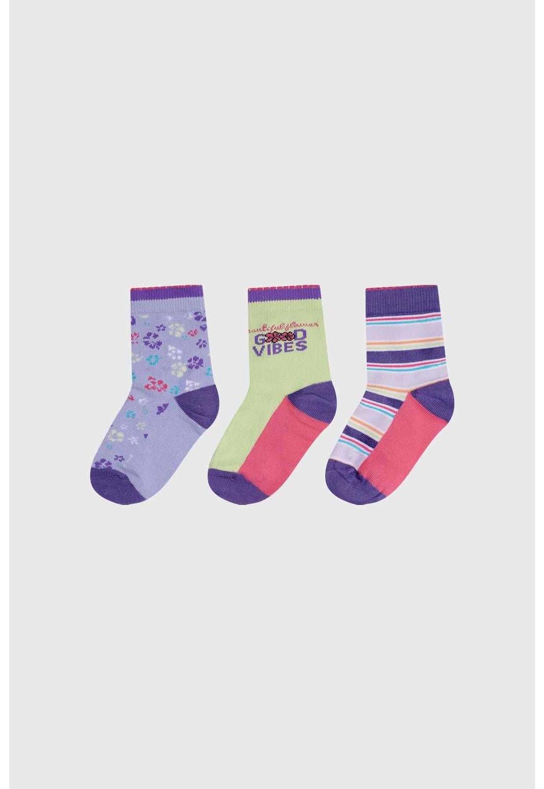 Calcetín Niña Tripack Lila-0