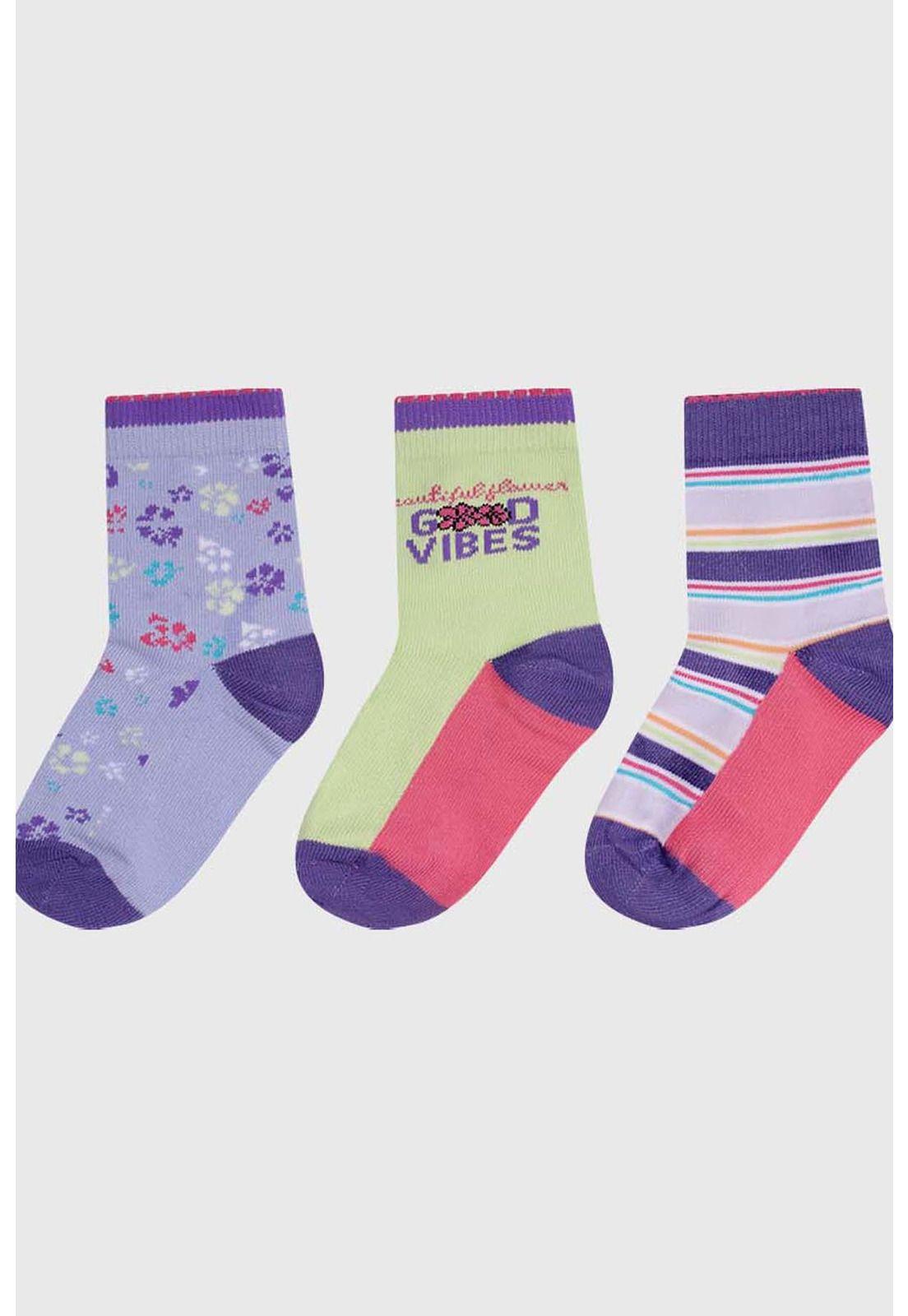 Calcetín Niña Tripack Lila-1