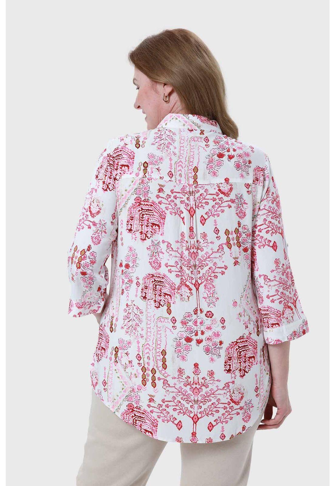 Blusa Mujer Abotonada Roll Up Crudo - ll-2