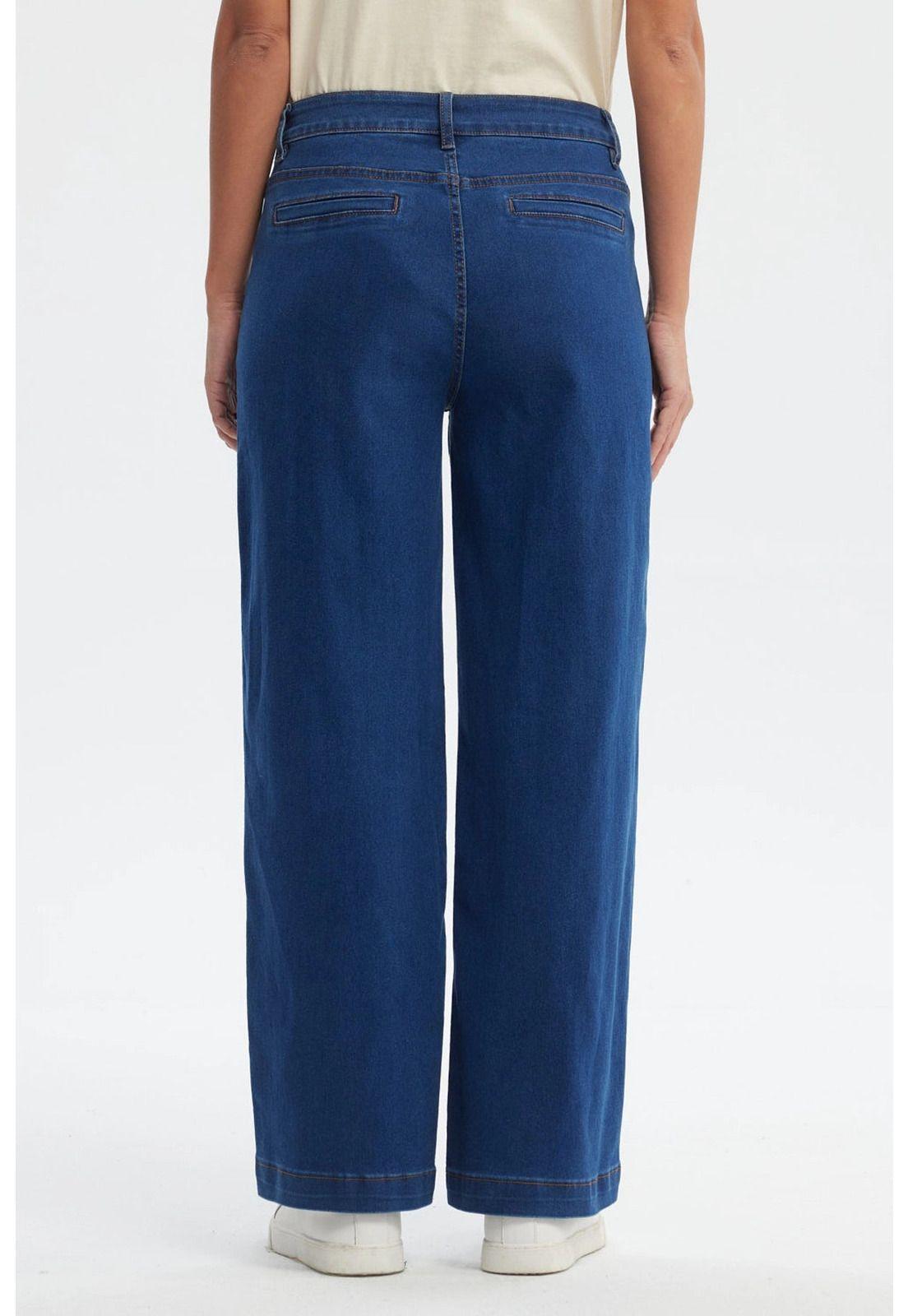 Jeans Mujer Clásico Calce Recto Azul - ll-2