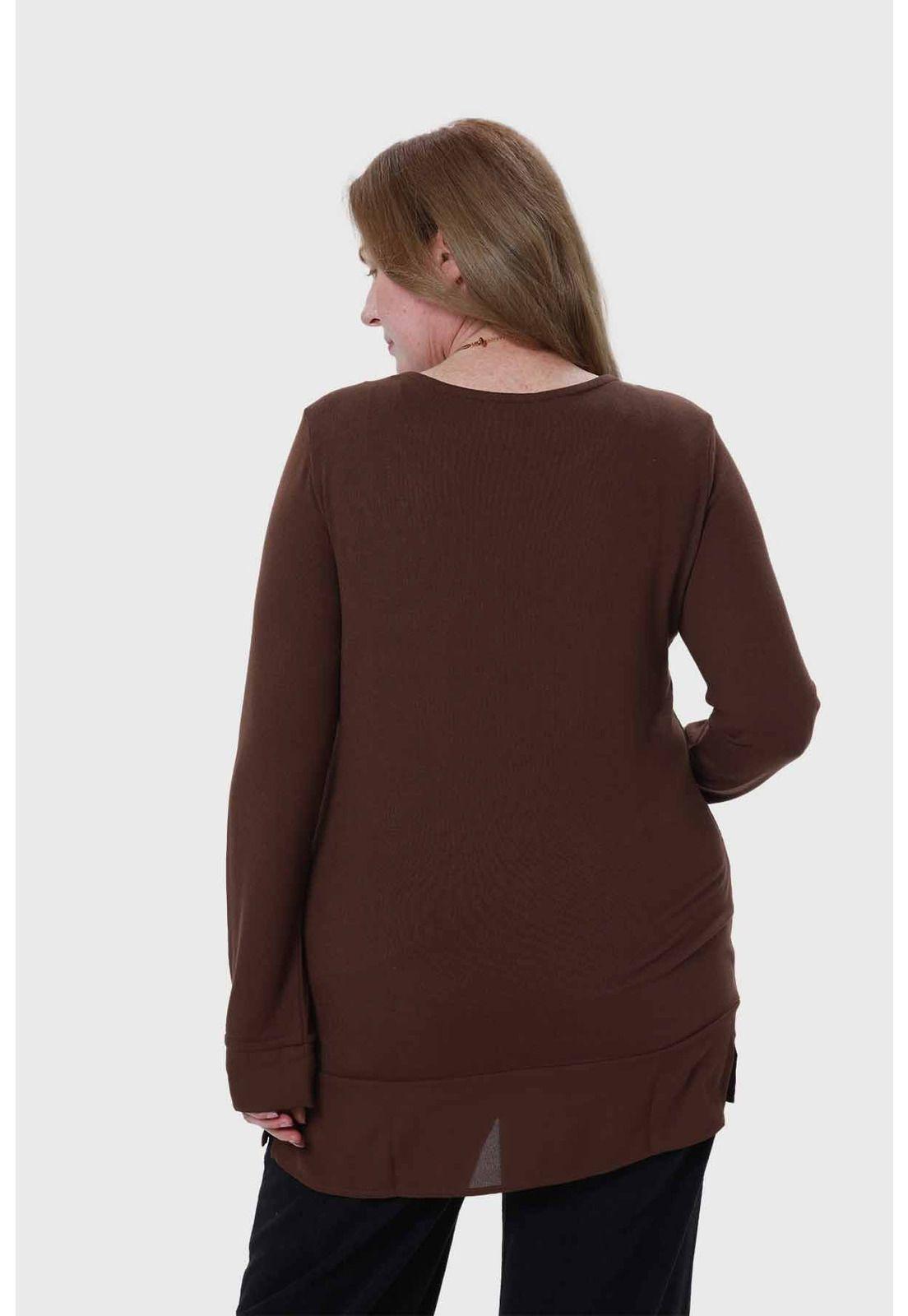 Polera Mujer Tejida Café-2