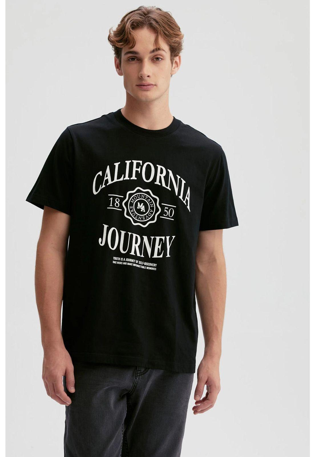 Polera Hombre Estampado Negro-0