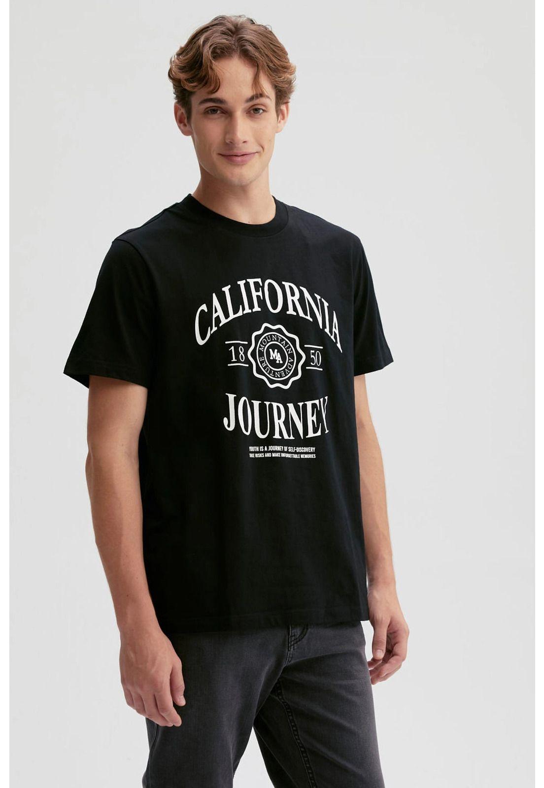 Polera Hombre Estampado Negro-1