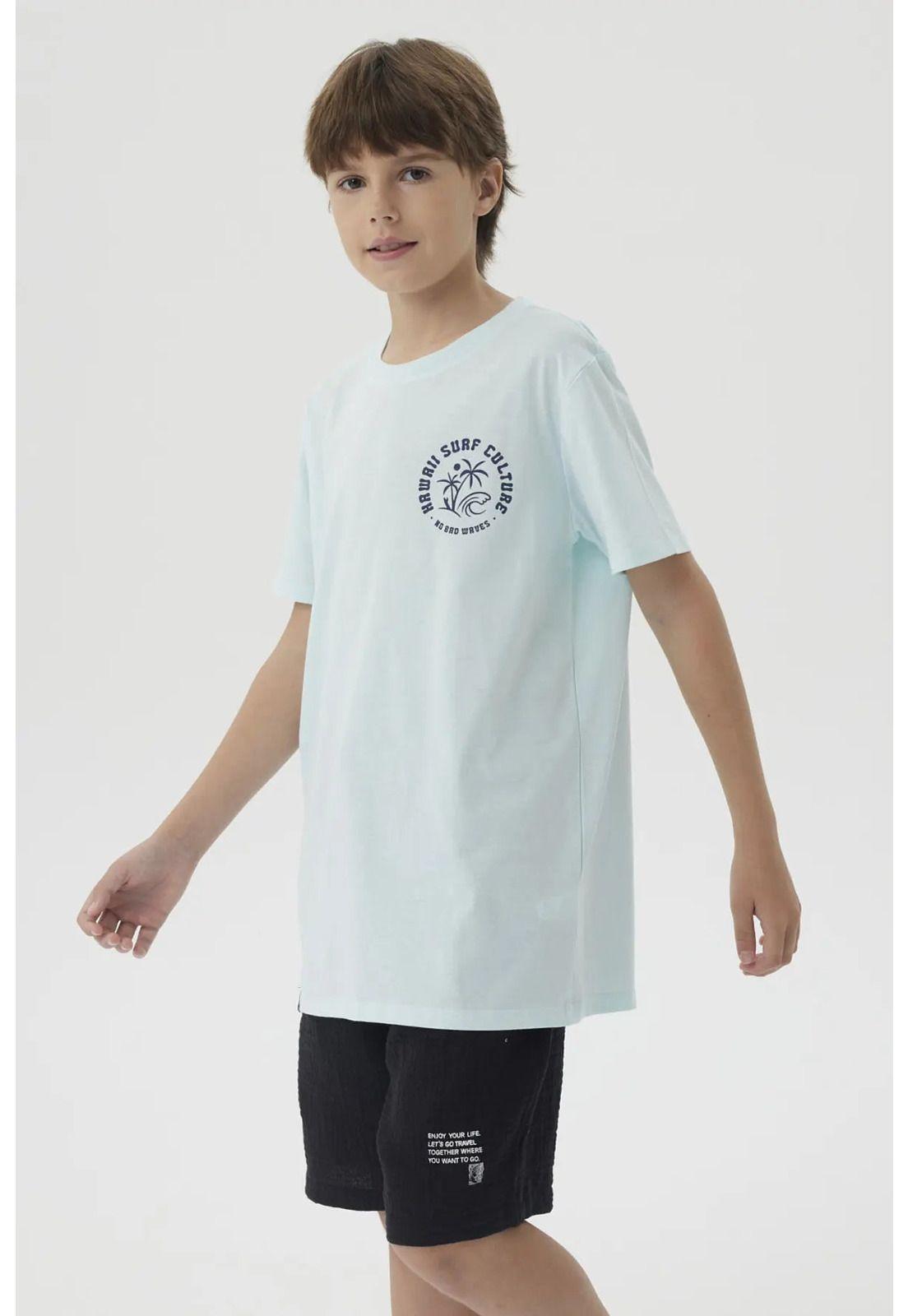 Polera Niño Mini Print Posicional Aqua-3