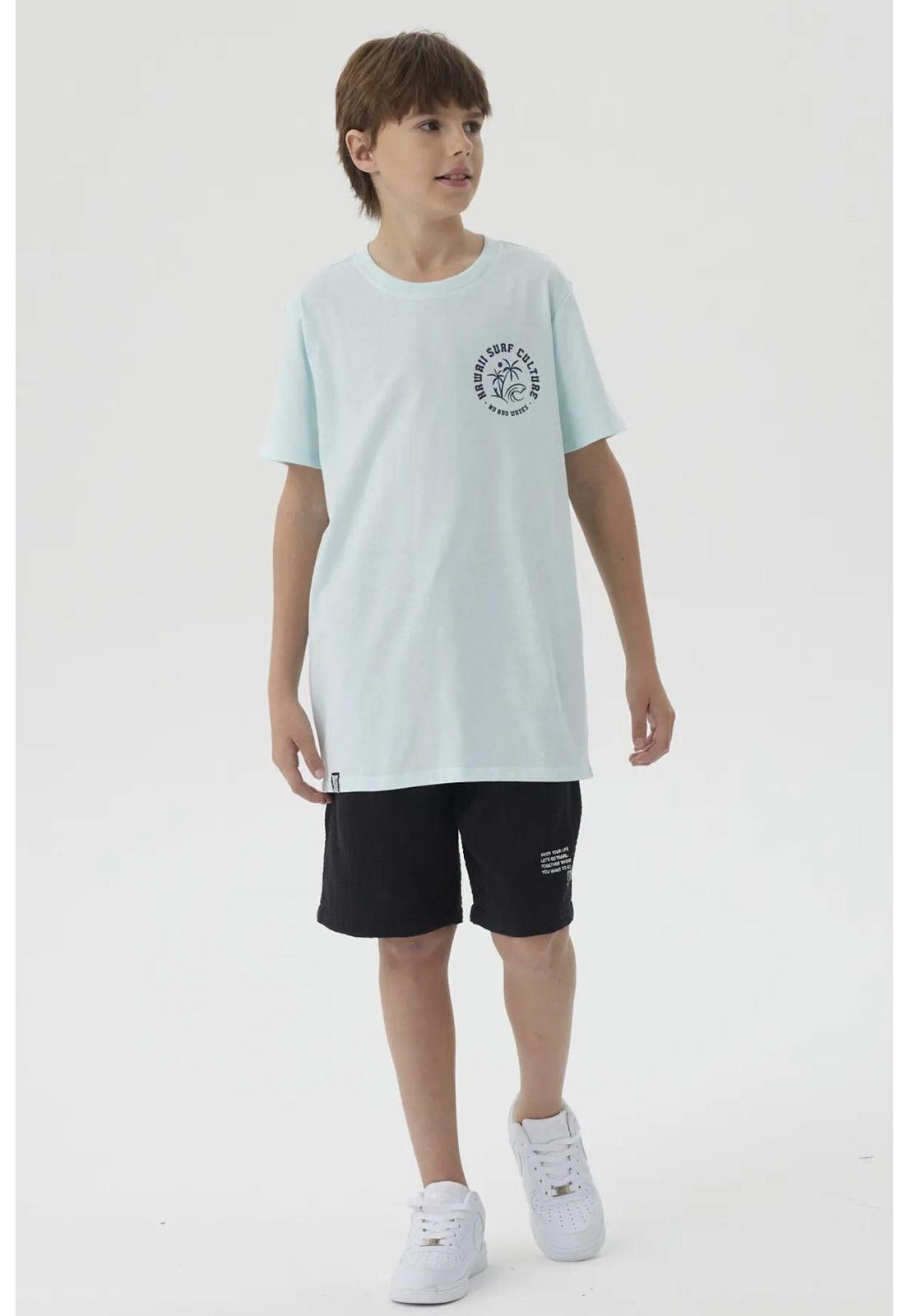 Polera Niño Mini Print Posicional Aqua-7