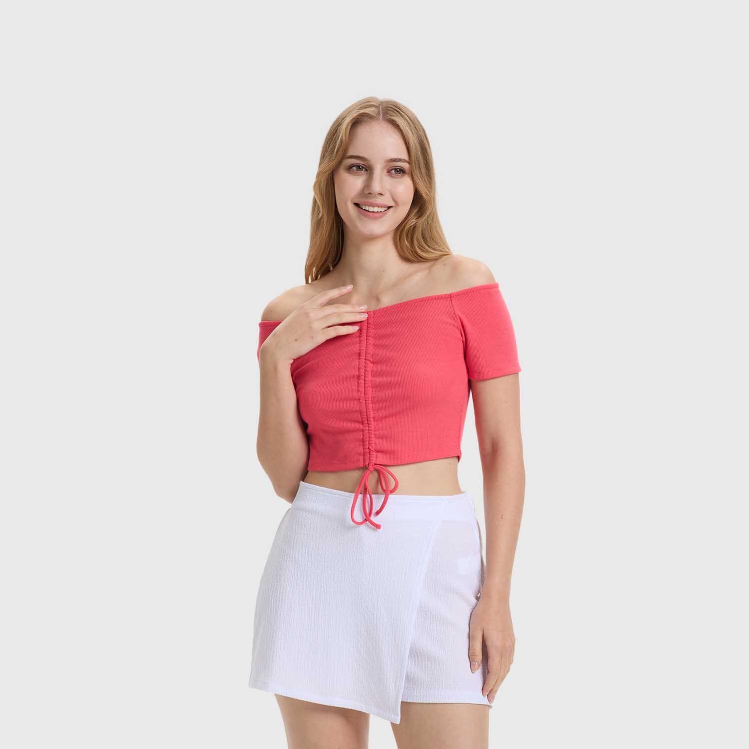 Polera Mujer Bardot Rosado Oscuro Fashion's Park-1