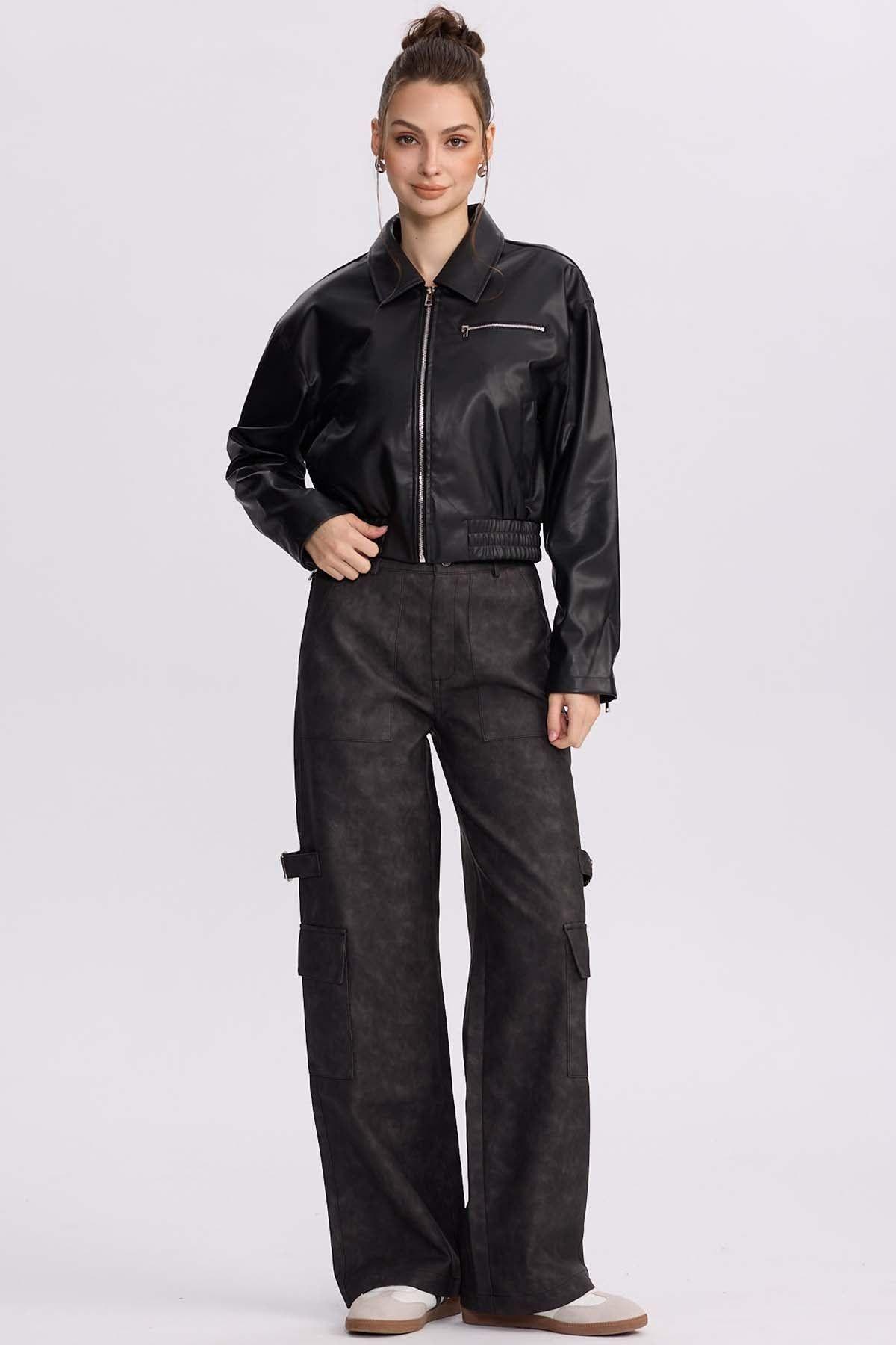 Chaqueta Mujer Bomber Negro-3