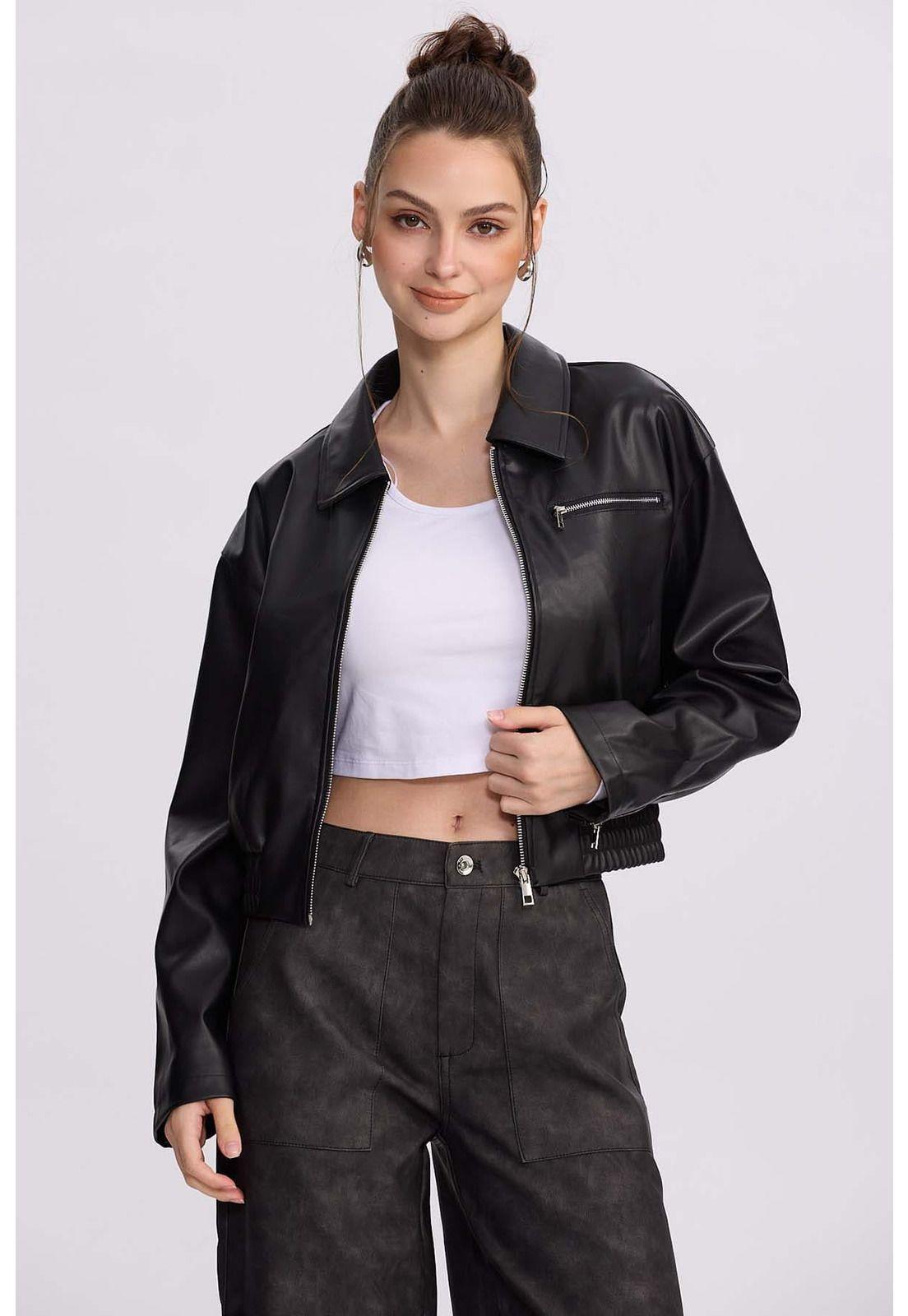 Chaqueta Mujer Bomber Negro-0