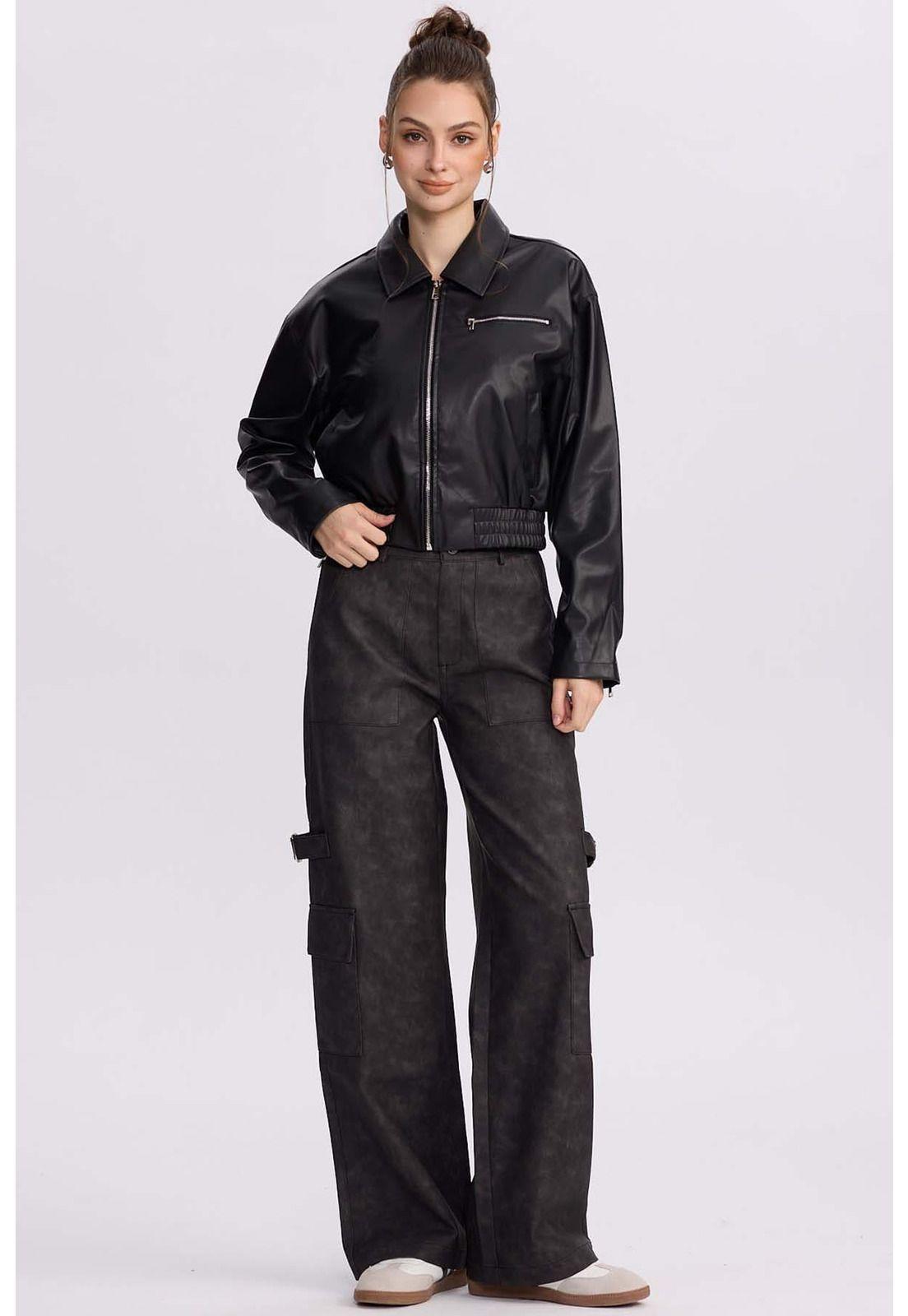 Chaqueta Mujer Bomber Negro-3