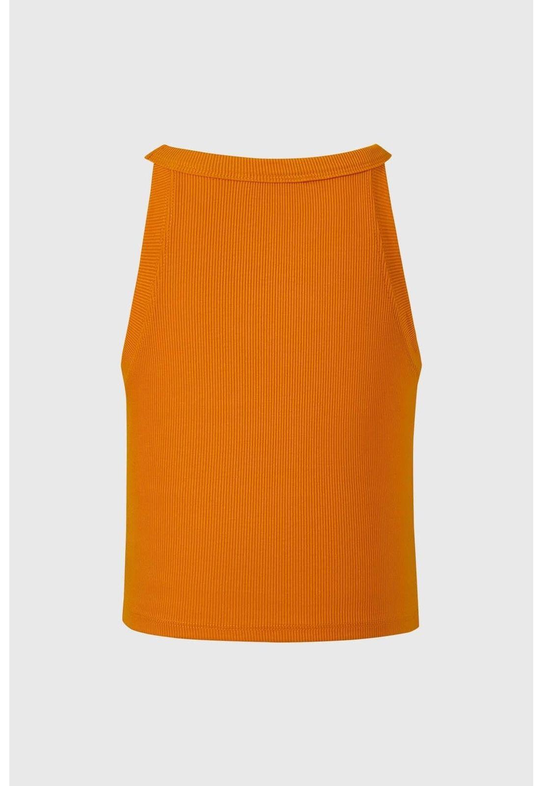 Polera Niña Rib Naranjo-1