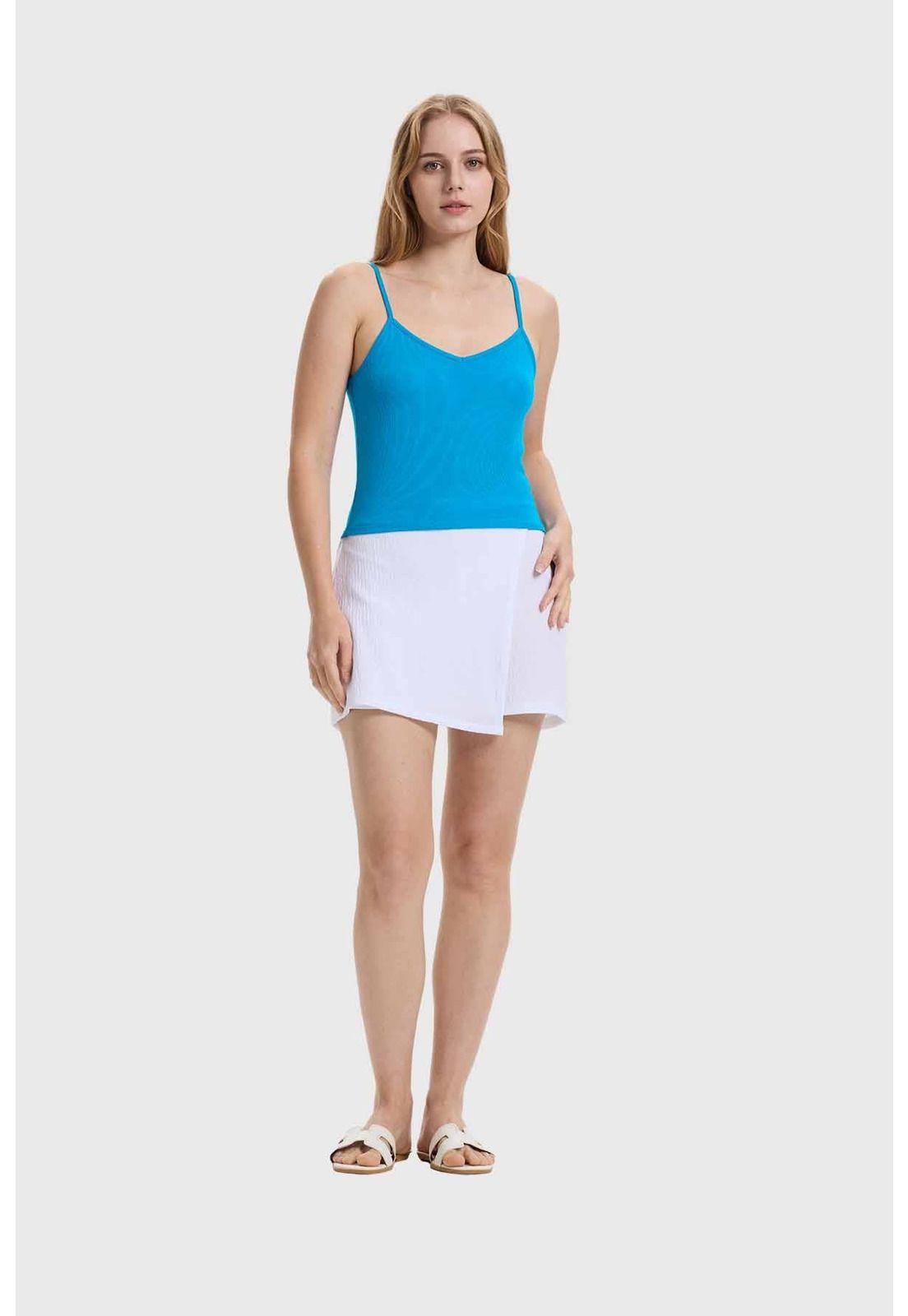 Polera Mujer Pabilo Crop Azul-3