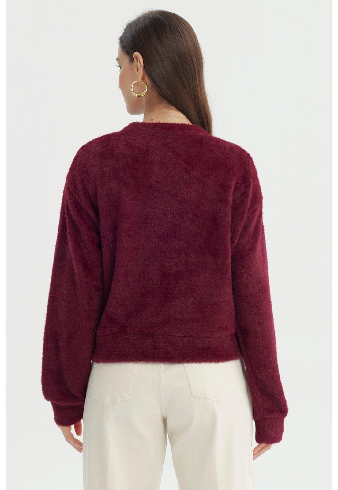Sweater Mujer Regular Burdeo-2