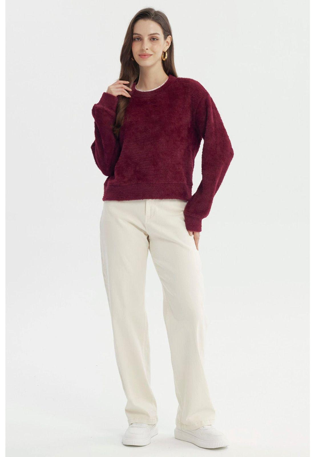 Sweater Mujer Regular Burdeo-3