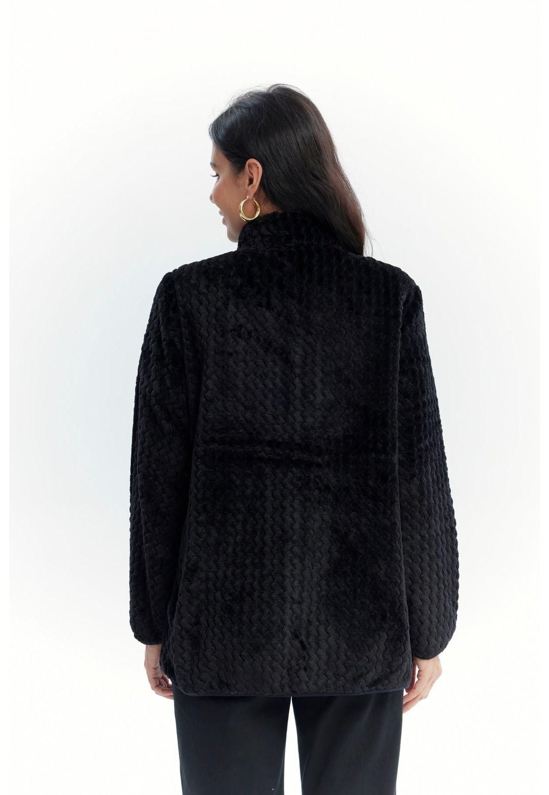 Polar Mujer Textura Negro - ll-2