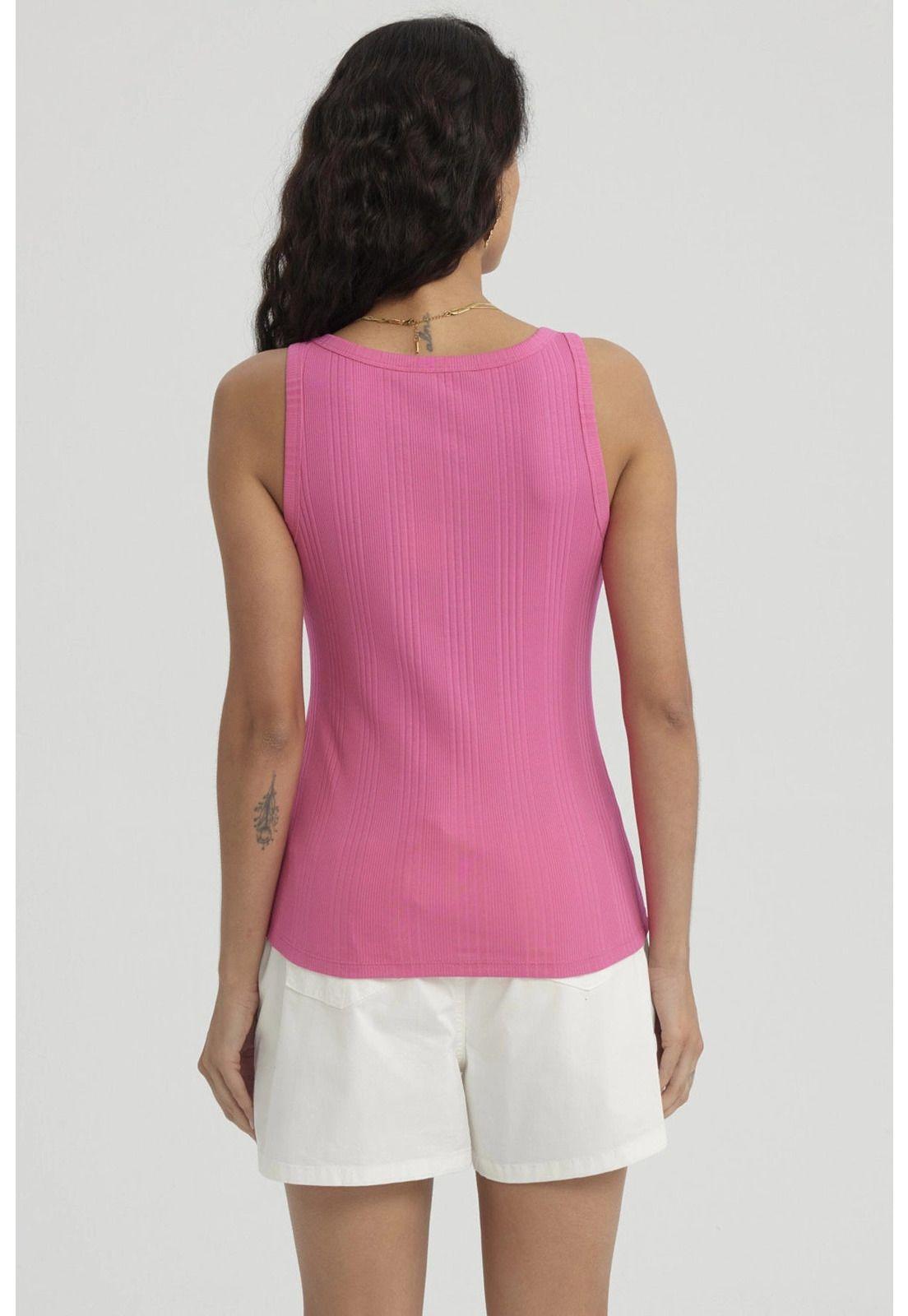 Polera Mujer Rib Lisa Fucsia-2