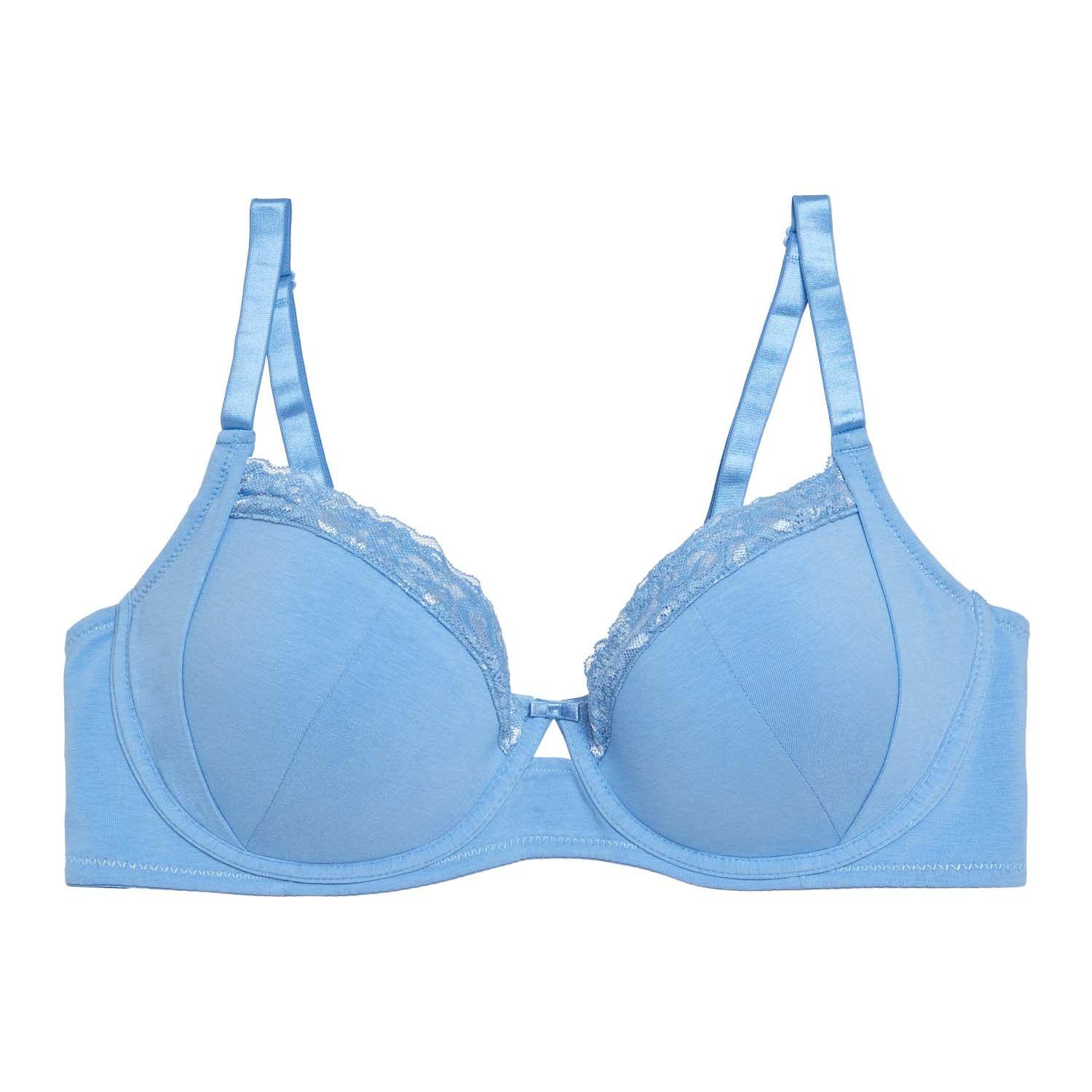 Sostén Detalle Encaje Azul Mujer-0