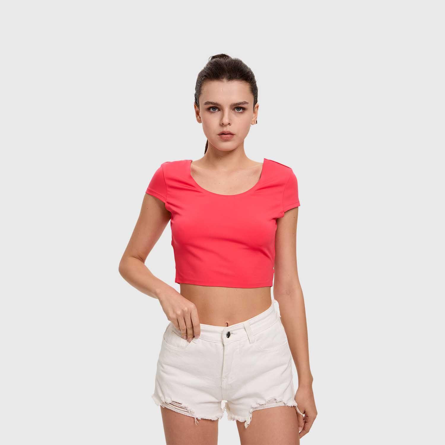 Polera Mujer Cruzada Espalda Rosado Oscuro Fashion's Park-1