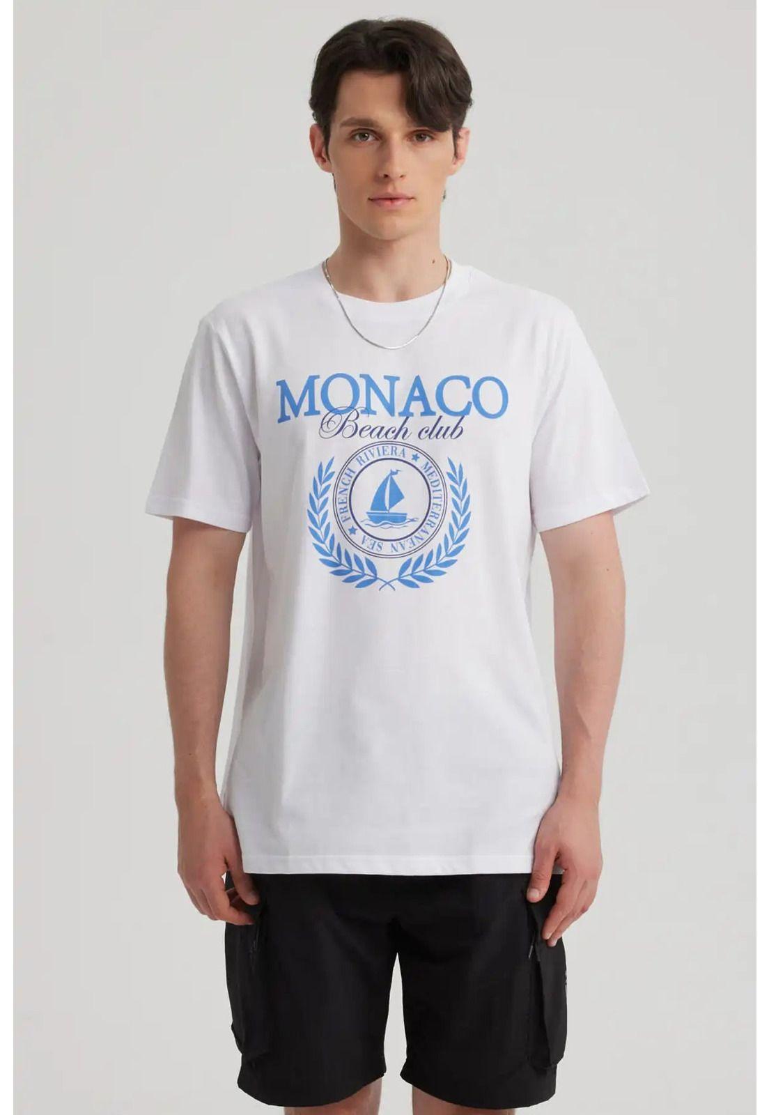 Polera Hombre Oversize Print Blanco-4