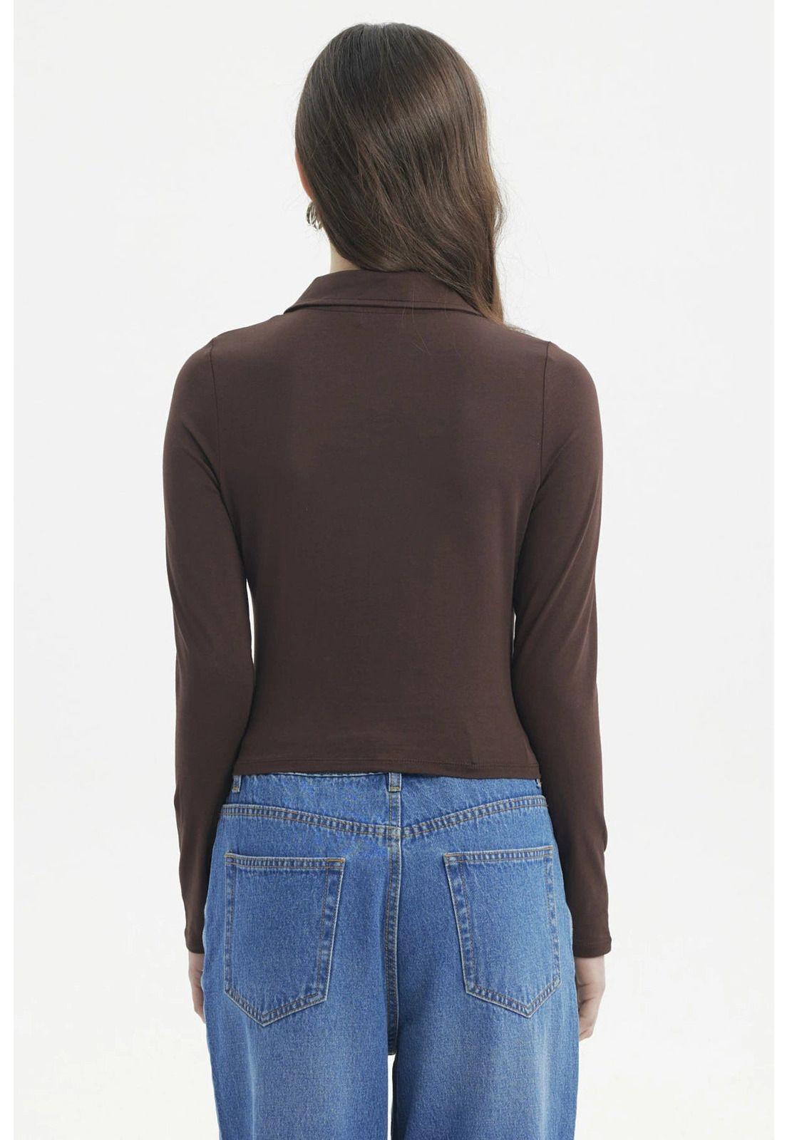 Polera Mujer Ajustado Café Oscuro - lll-2