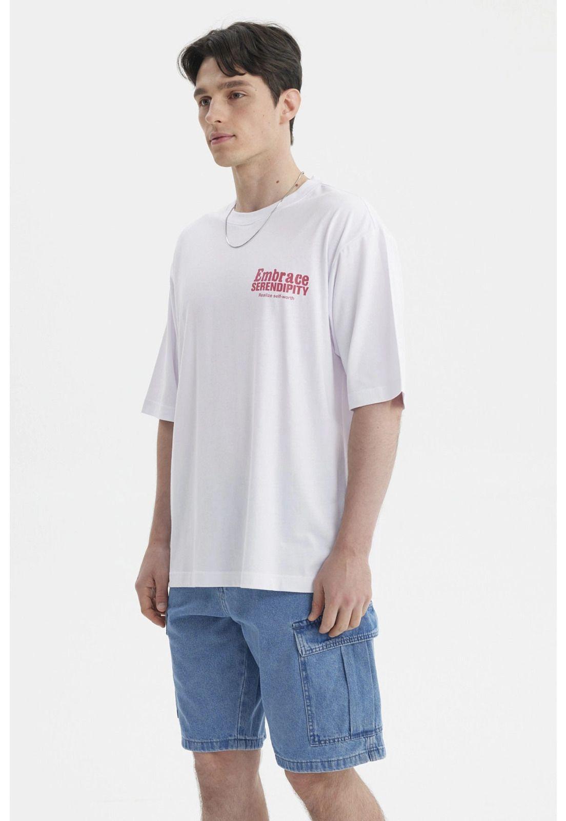 Polera Hombre Print Blanco / Rosado-2