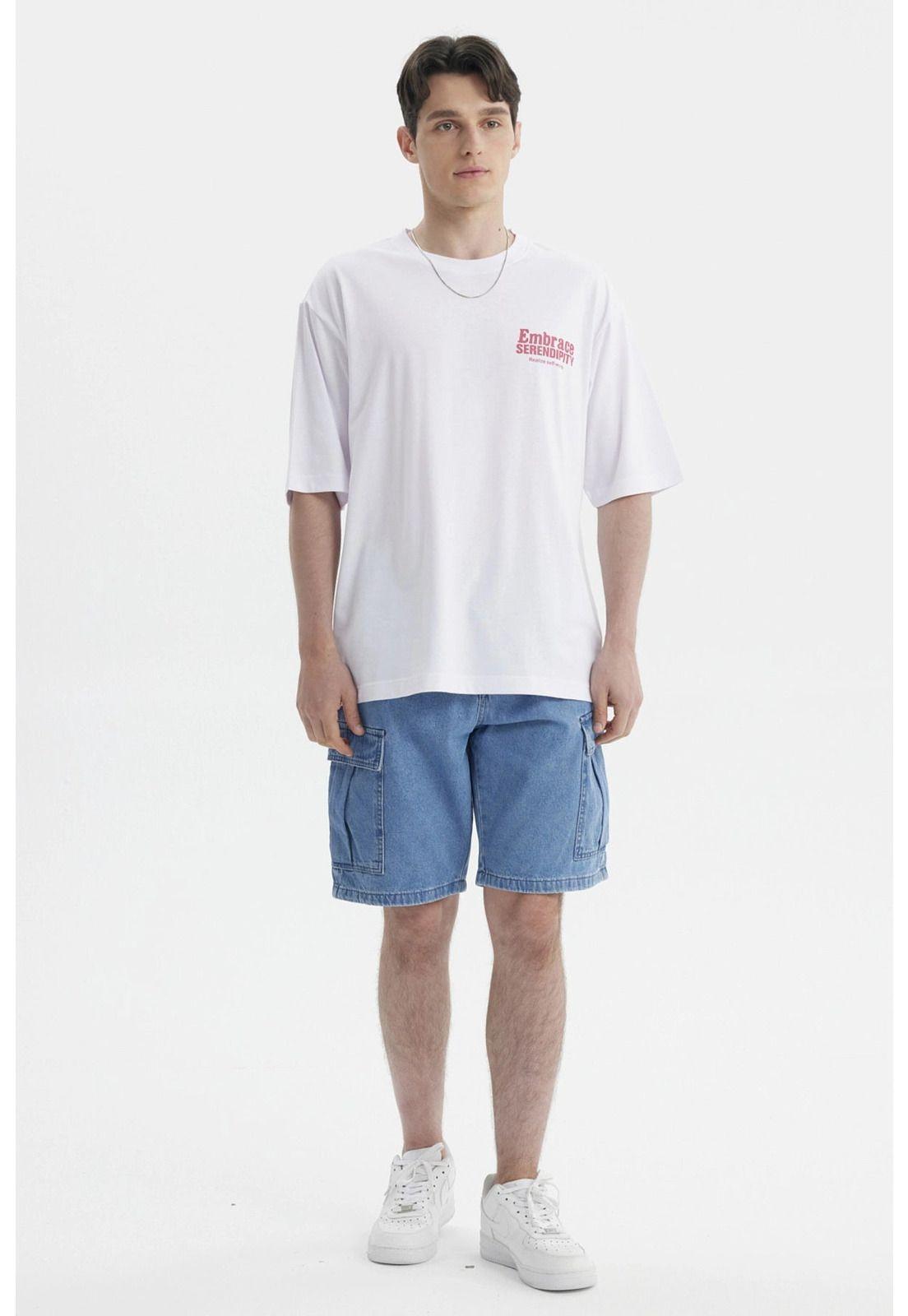 Polera Hombre Print Blanco / Rosado-3