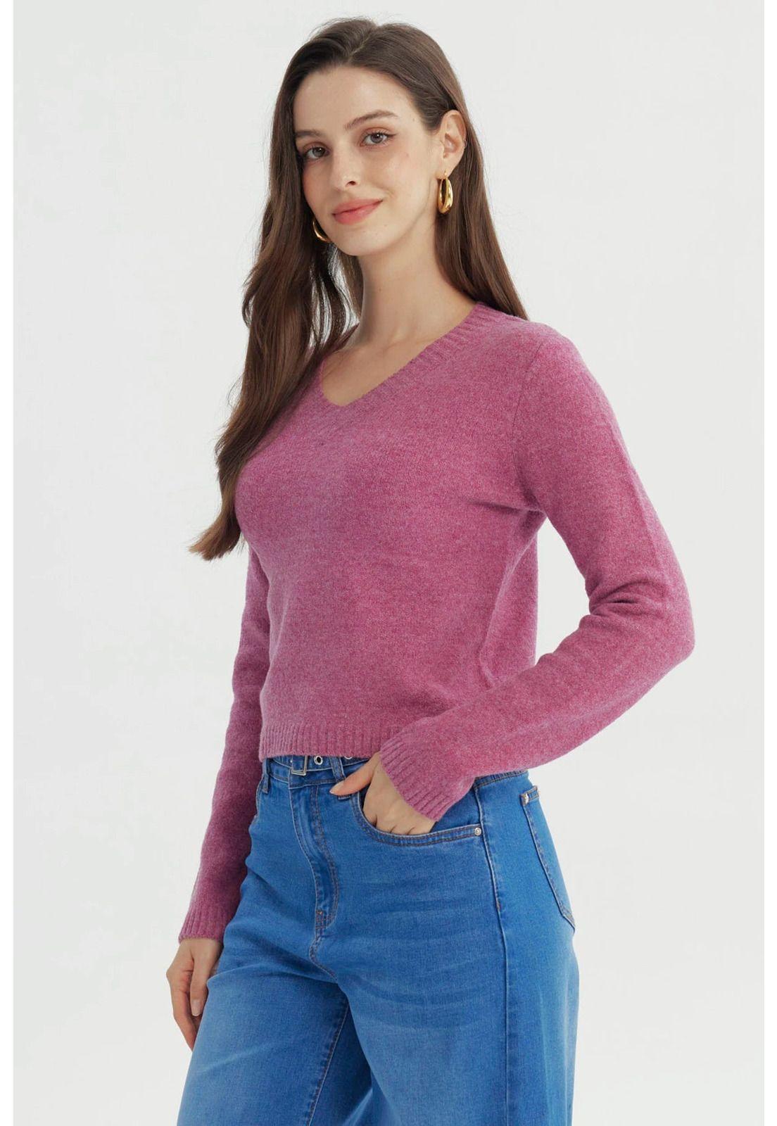 Sweater Mujer Regular Rosado-1