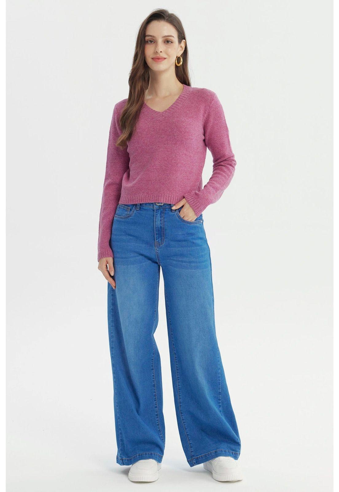 Sweater Mujer Regular Rosado-3