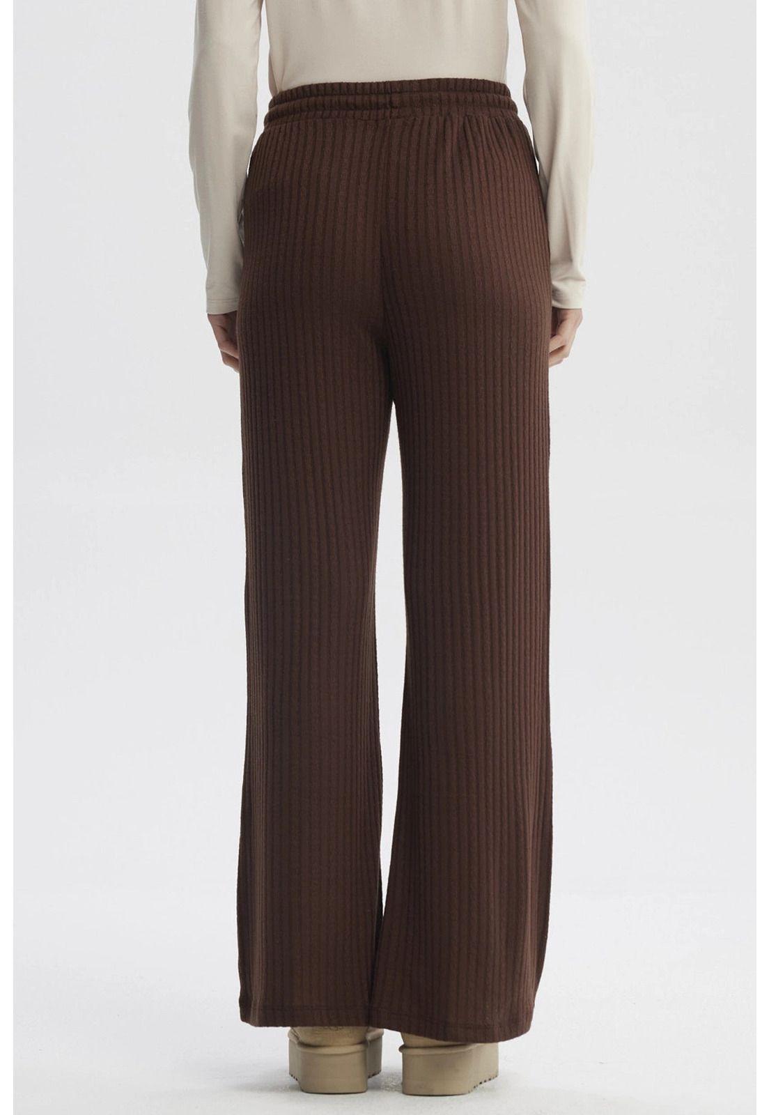 Pantalón Mujer Wide Leg Café - ll-2