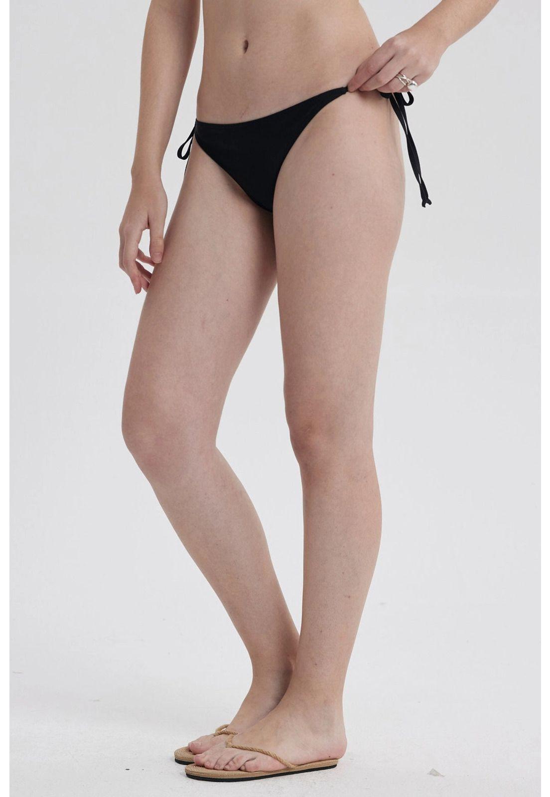 Traje De Baño Mujer Calzón Bikini Lazo Negro-1