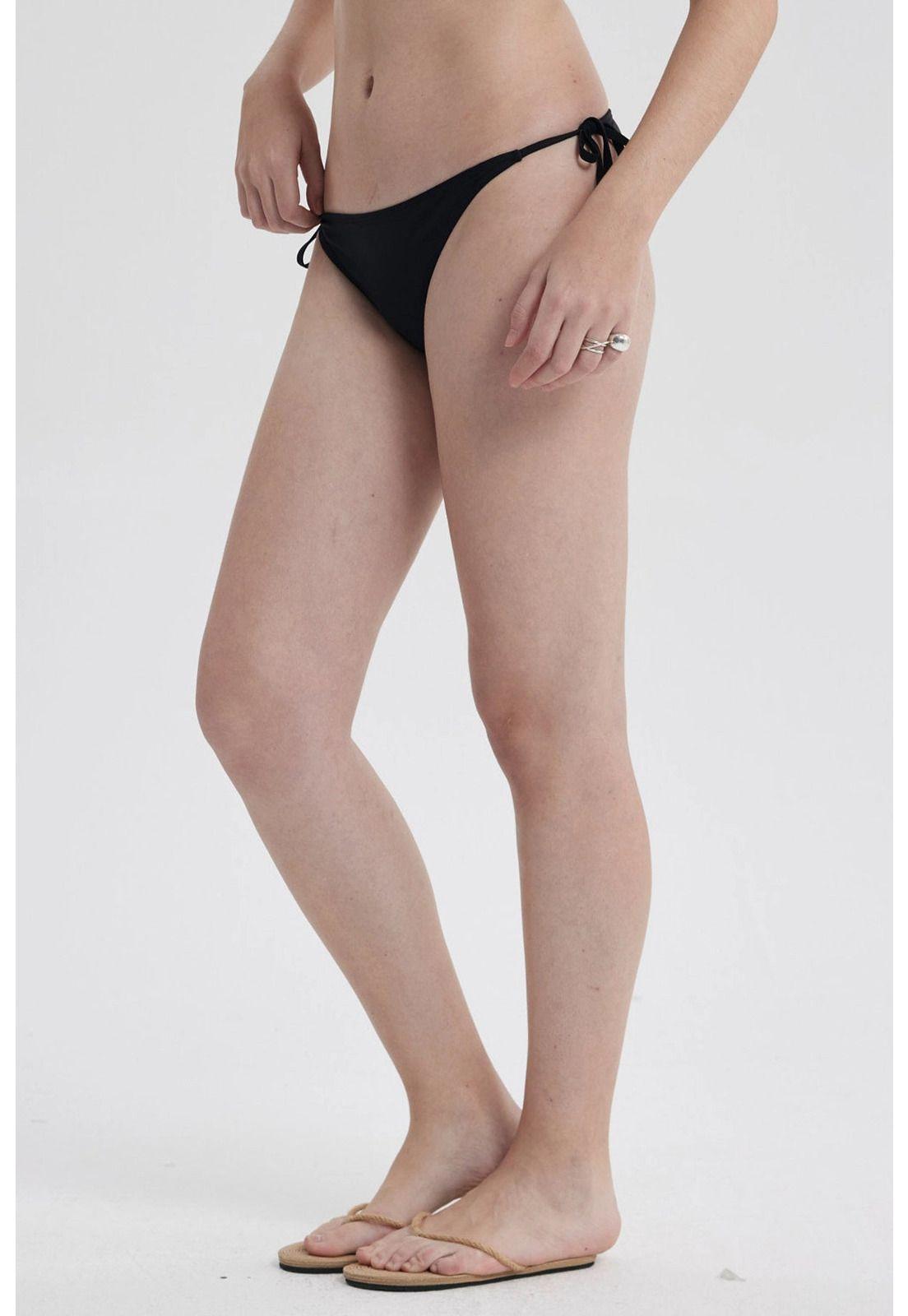 Traje De Baño Mujer Calzón Bikini Lazo Negro-2