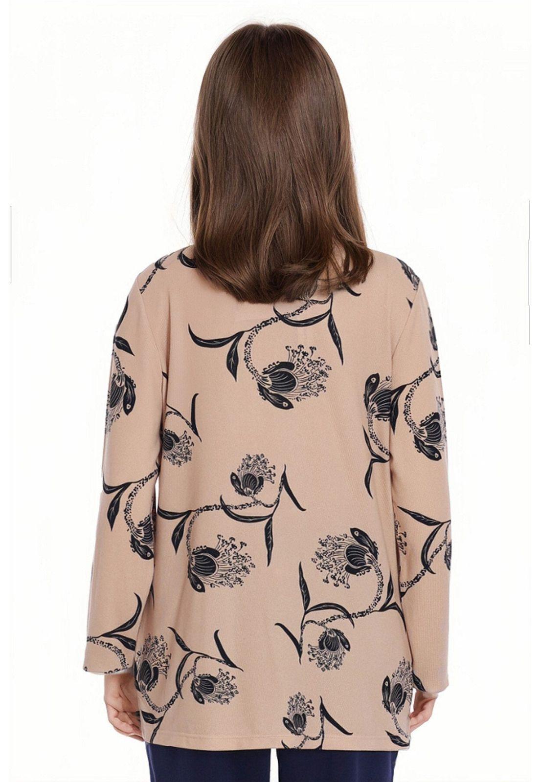 Polera Mujer Print Beige-1