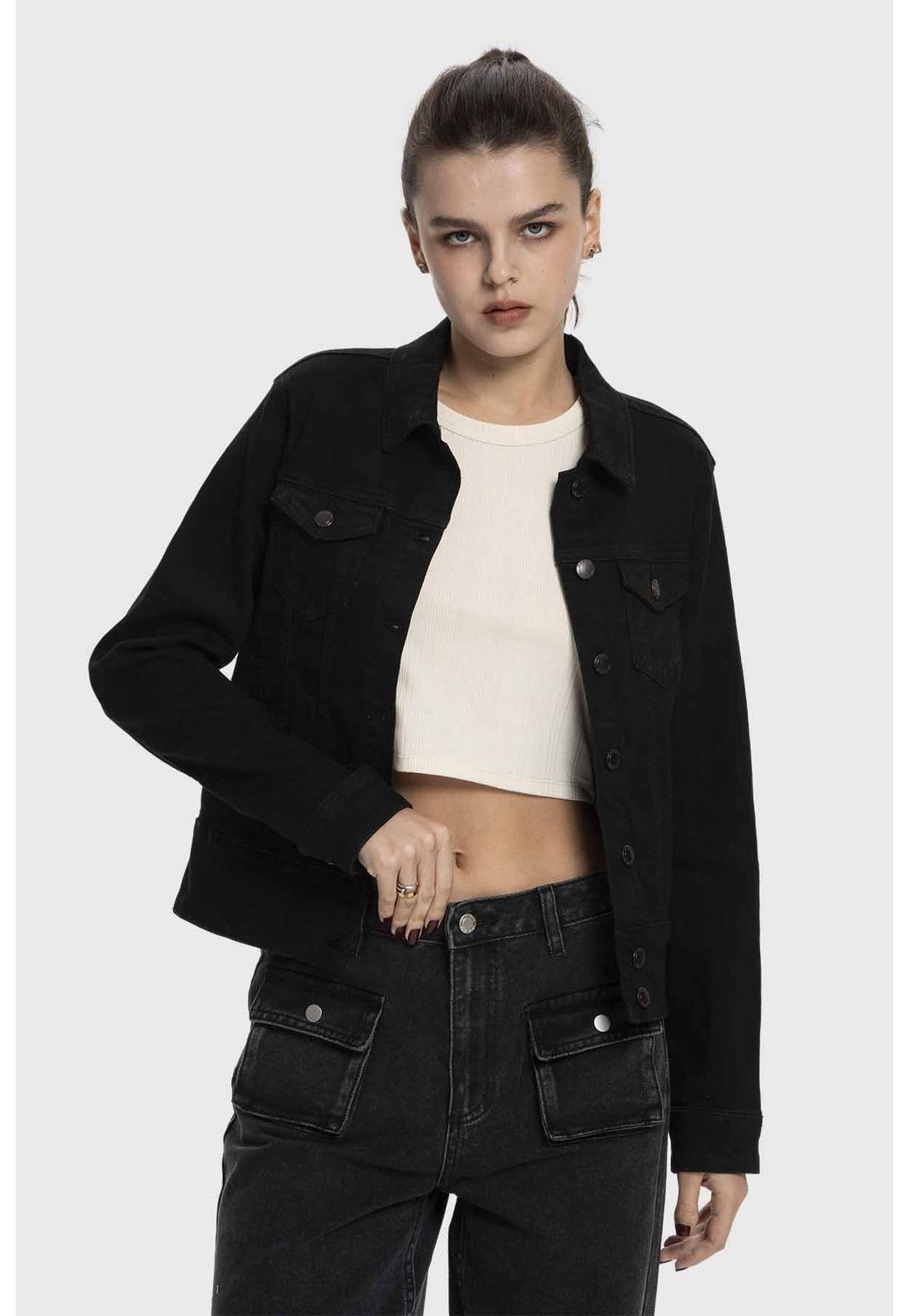 Chaqueta Mujer Clásica Negro - lV-0