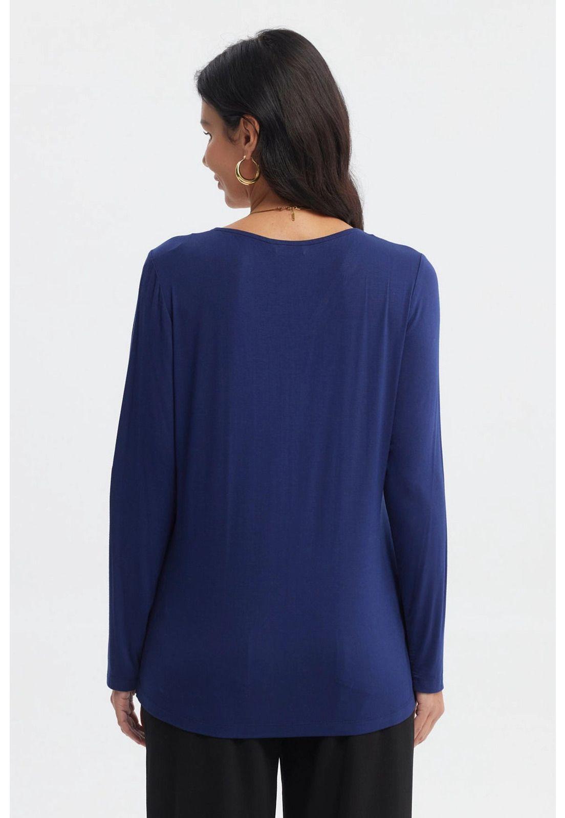 Polera Mujer Media Pata Con Cierre Azul Oscuro-2