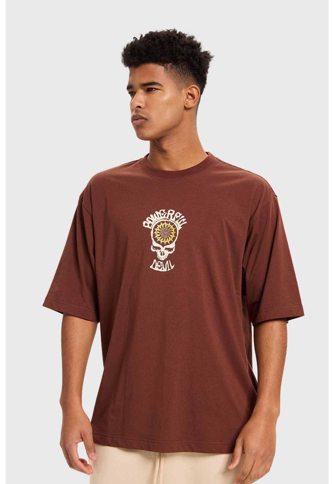 Polera Hombre Doble Print Chocolate - ll-1