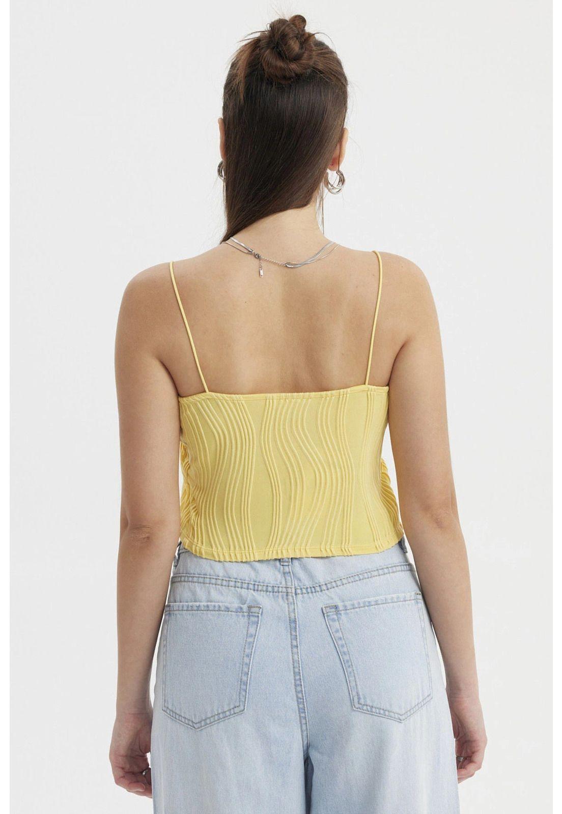 Polera Mujer Pabilo Textura Amarillo-2