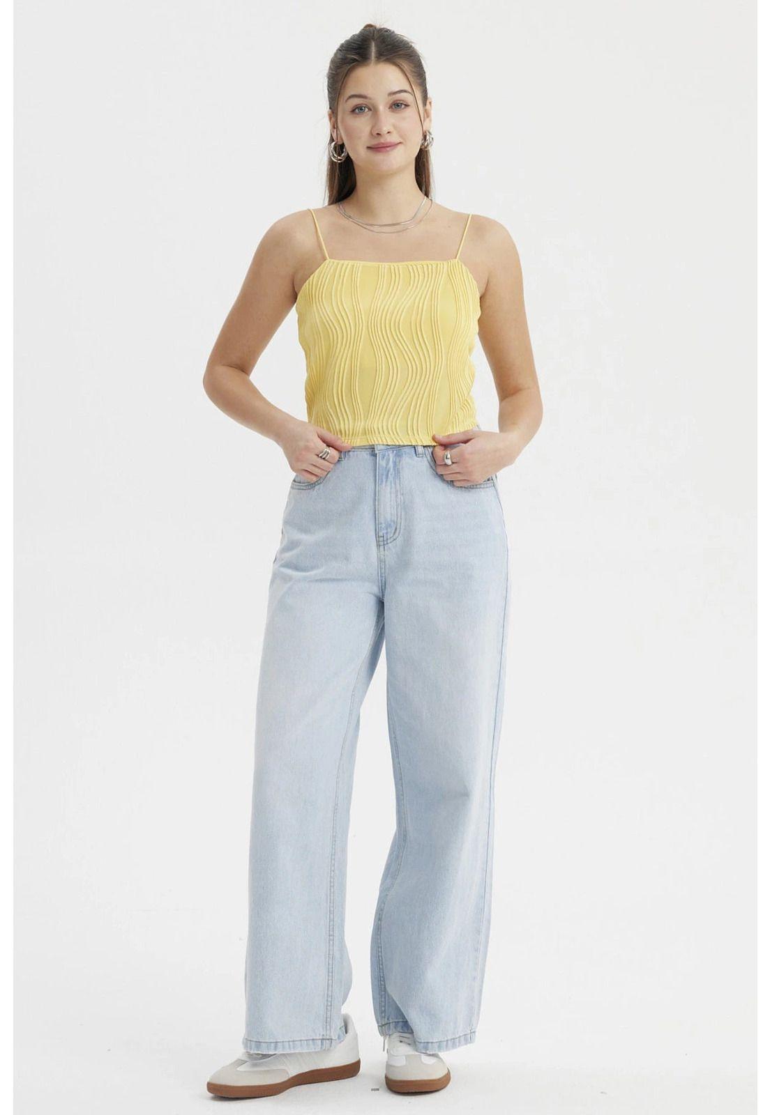 Polera Mujer Pabilo Textura Amarillo-3