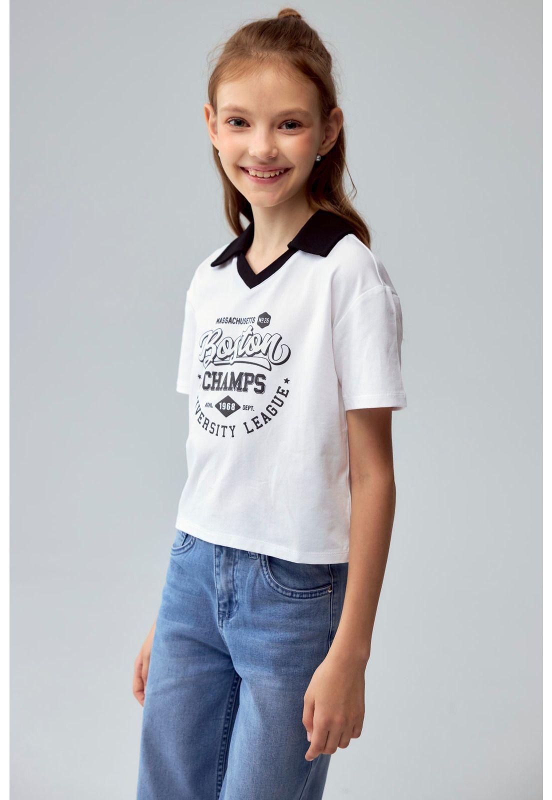 Polera Niña College Teen Blanco-1