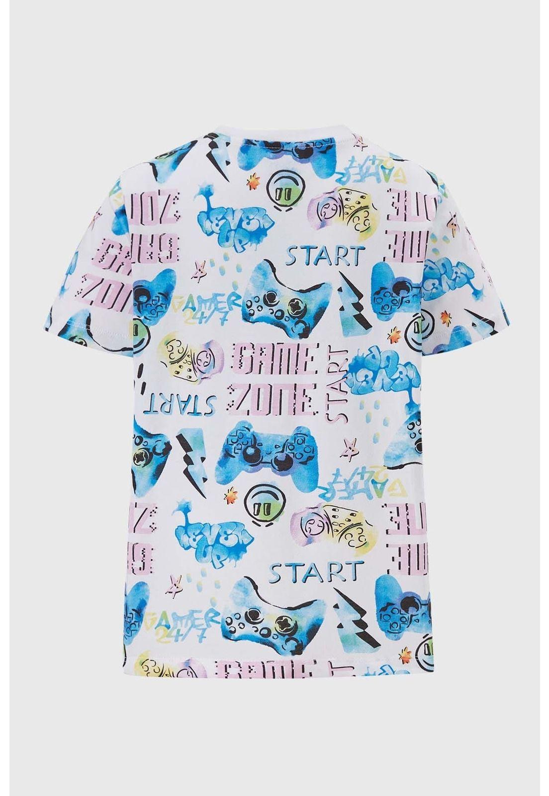 Polera Niño Print Blanco - Vl-1