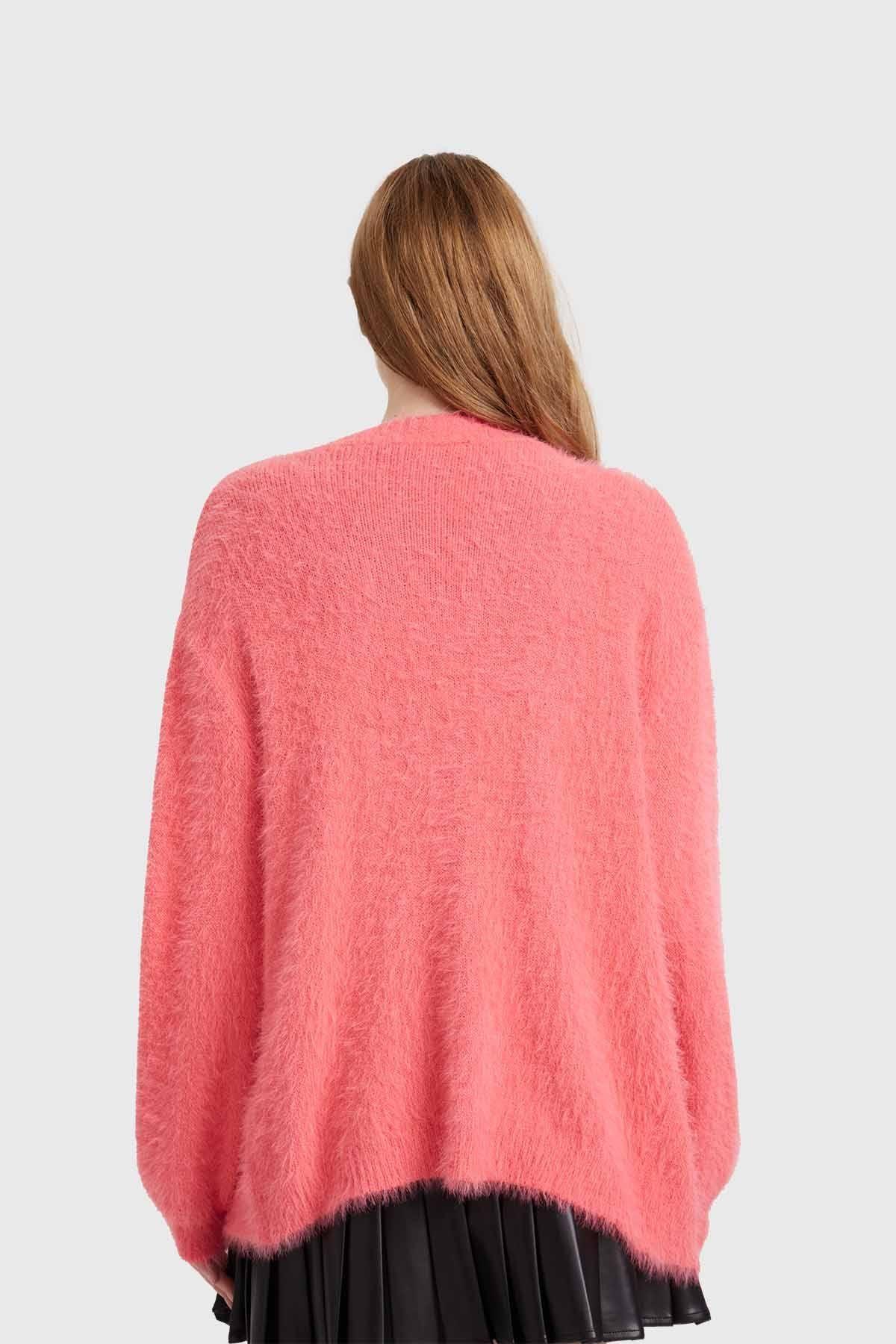 Sweater Mujer Peludo Coral-2
