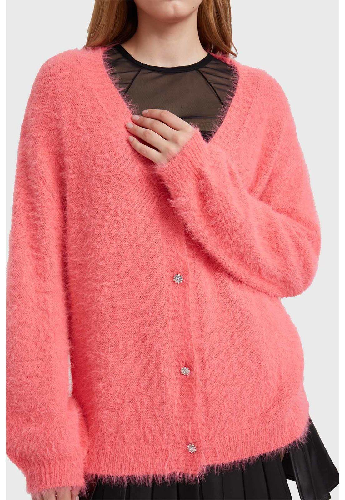Sweater Mujer Peludo Coral-2