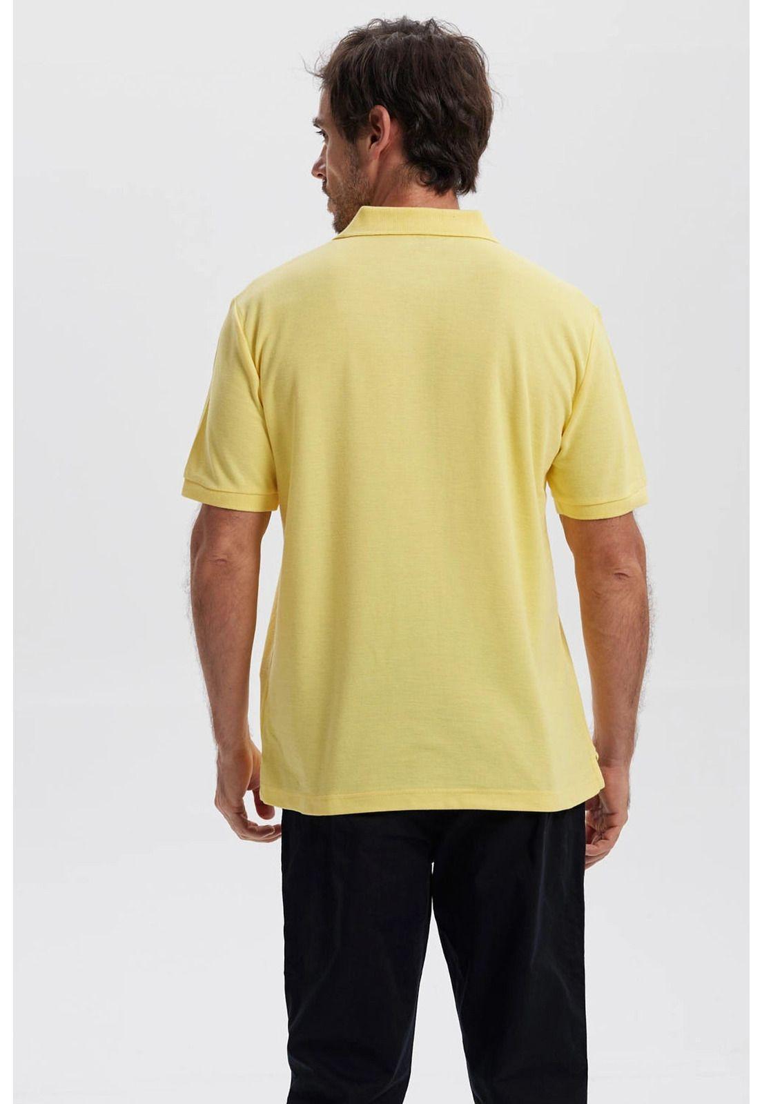 Polera Hombre Piqué Básica Lisa Amarillo - lll-2