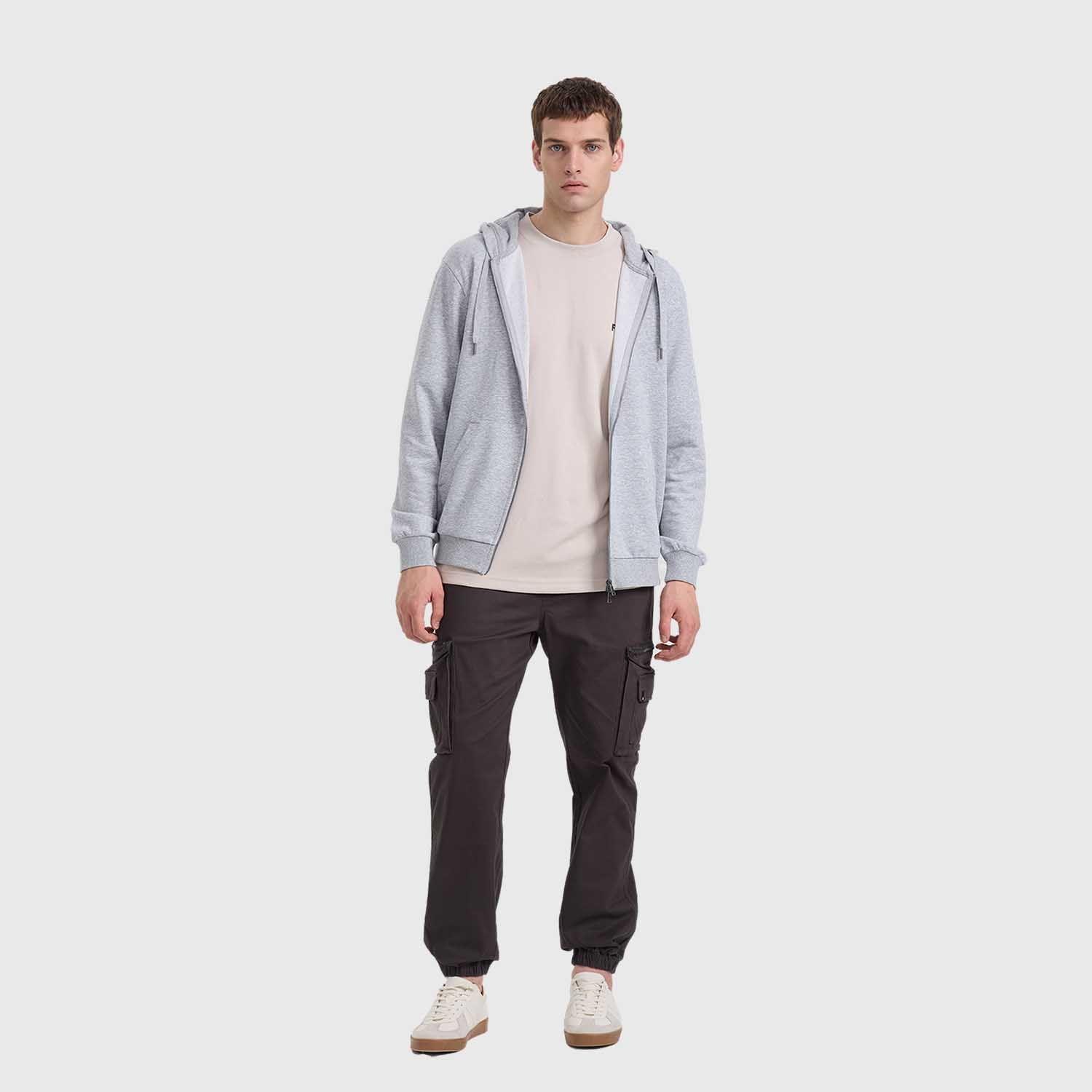 Polerón Hombre Básico Gris Melange Claro Fashion's Park-3