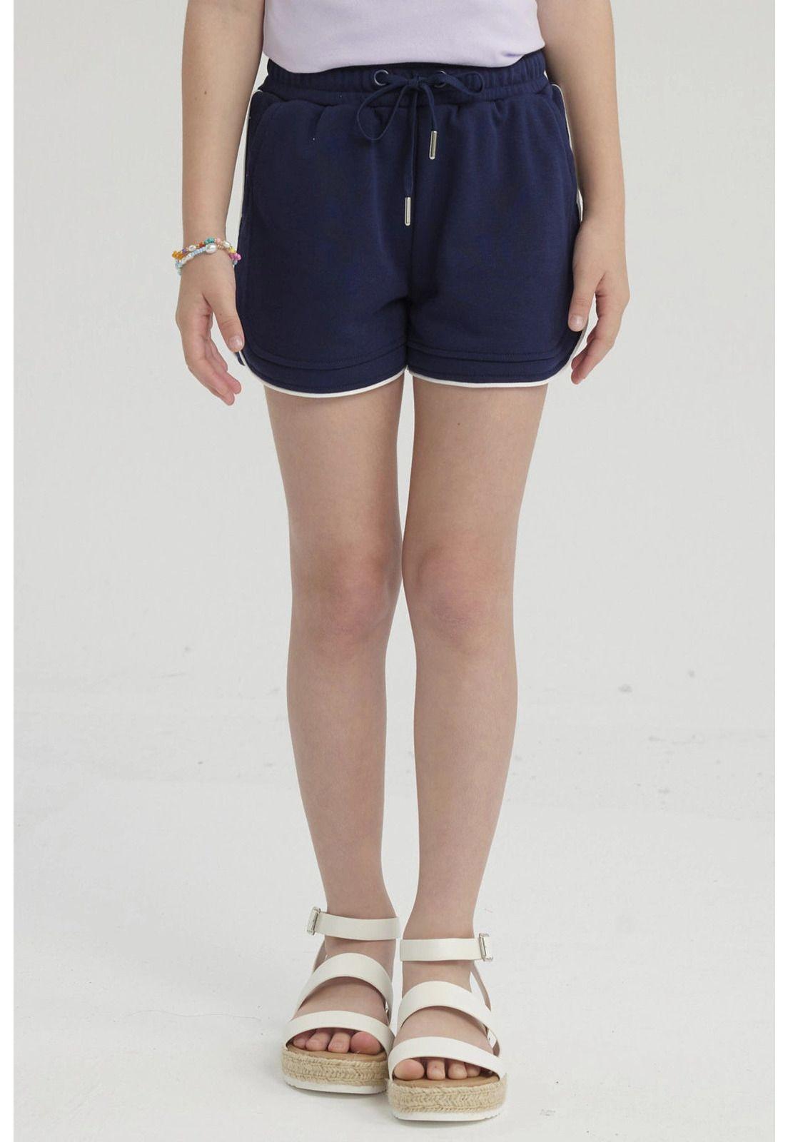 Short Niña Con Cordón Azul Marino-0