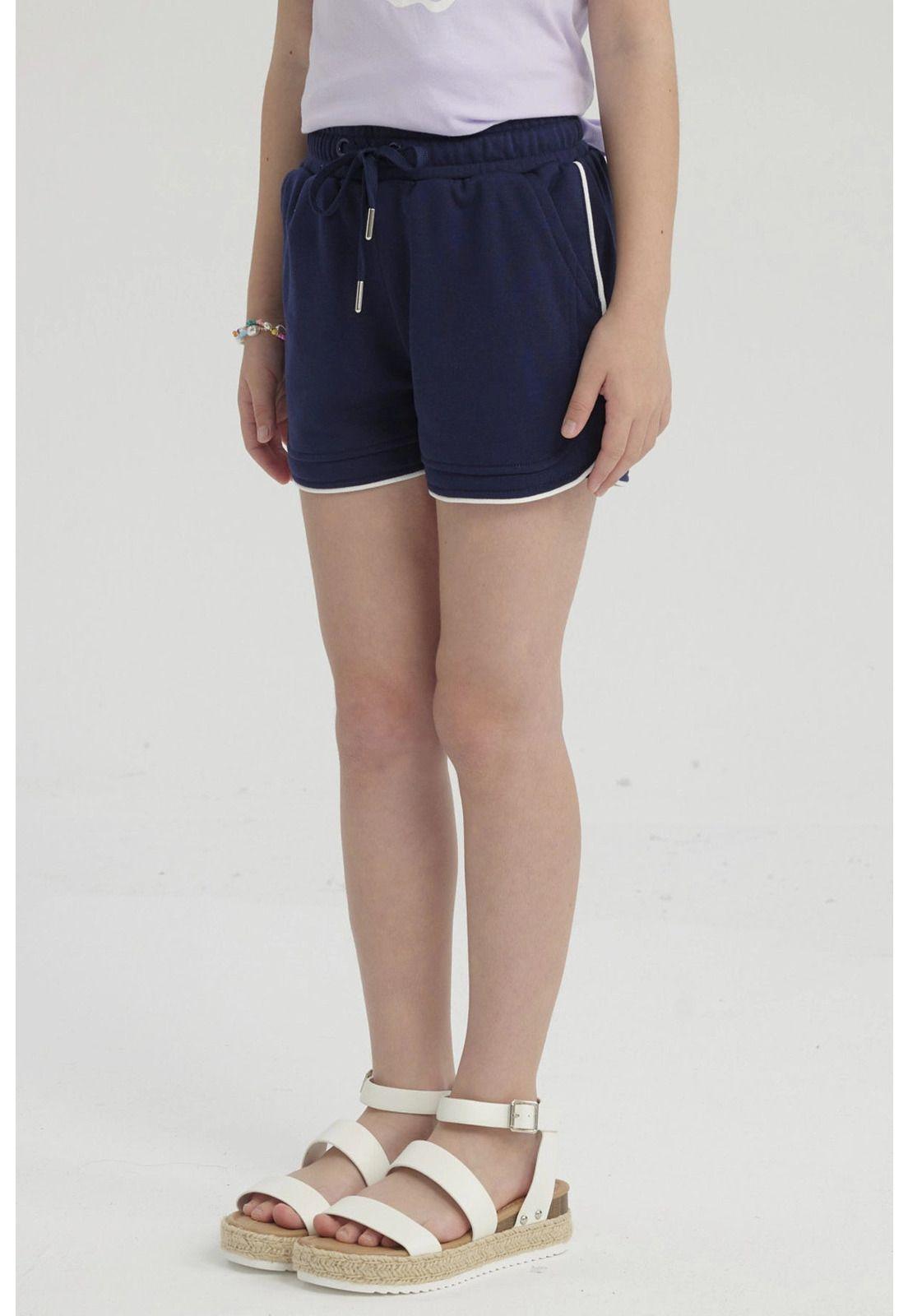 Short Niña Con Cordón Azul Marino-1