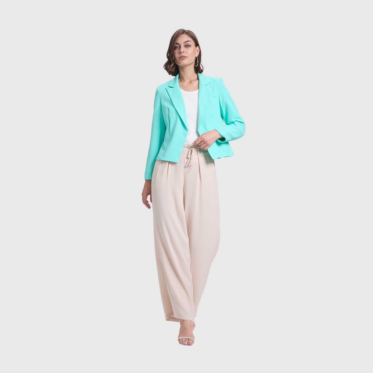 Blazer Mujer De Tope Liso Aqua Fashion's Park-3