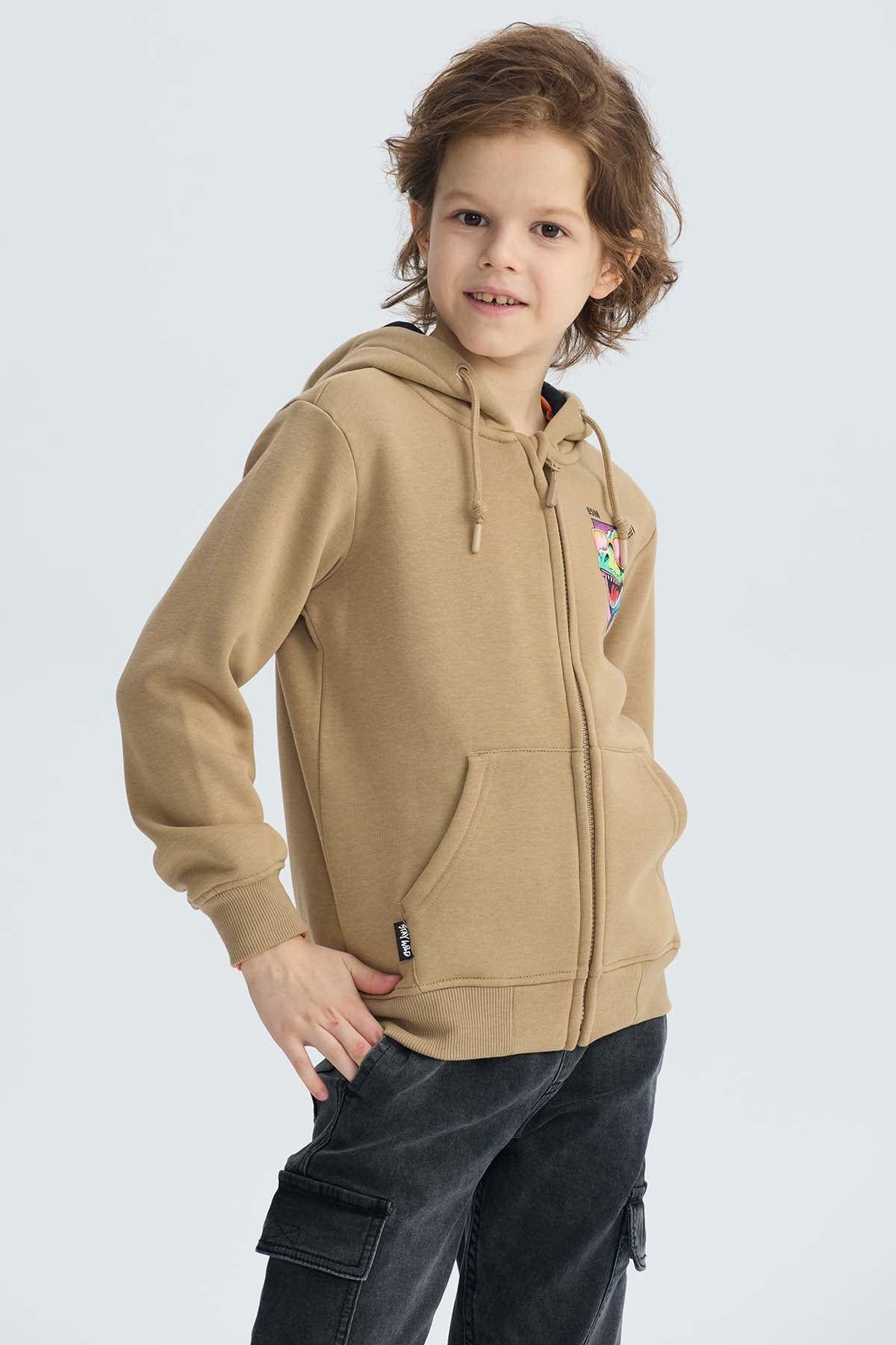 Polerón Niño Print Posicional Kaki-3