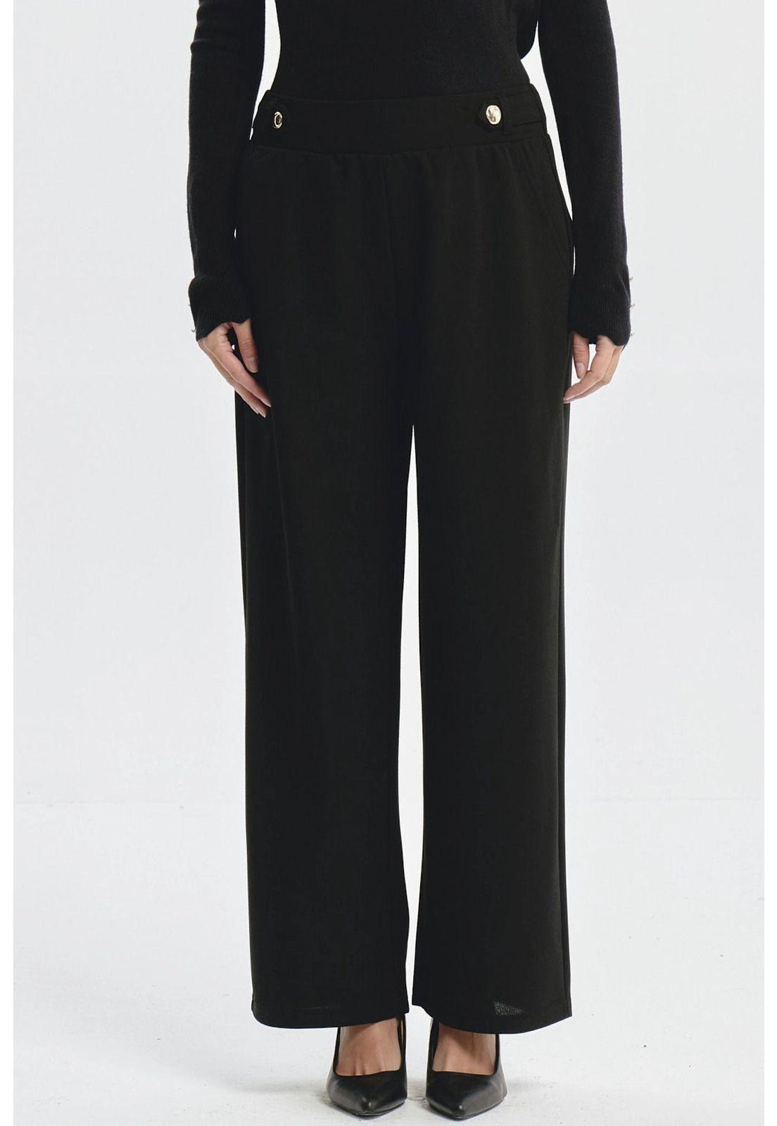 Pantalón Mujer Wide Leg Negro - lX-0