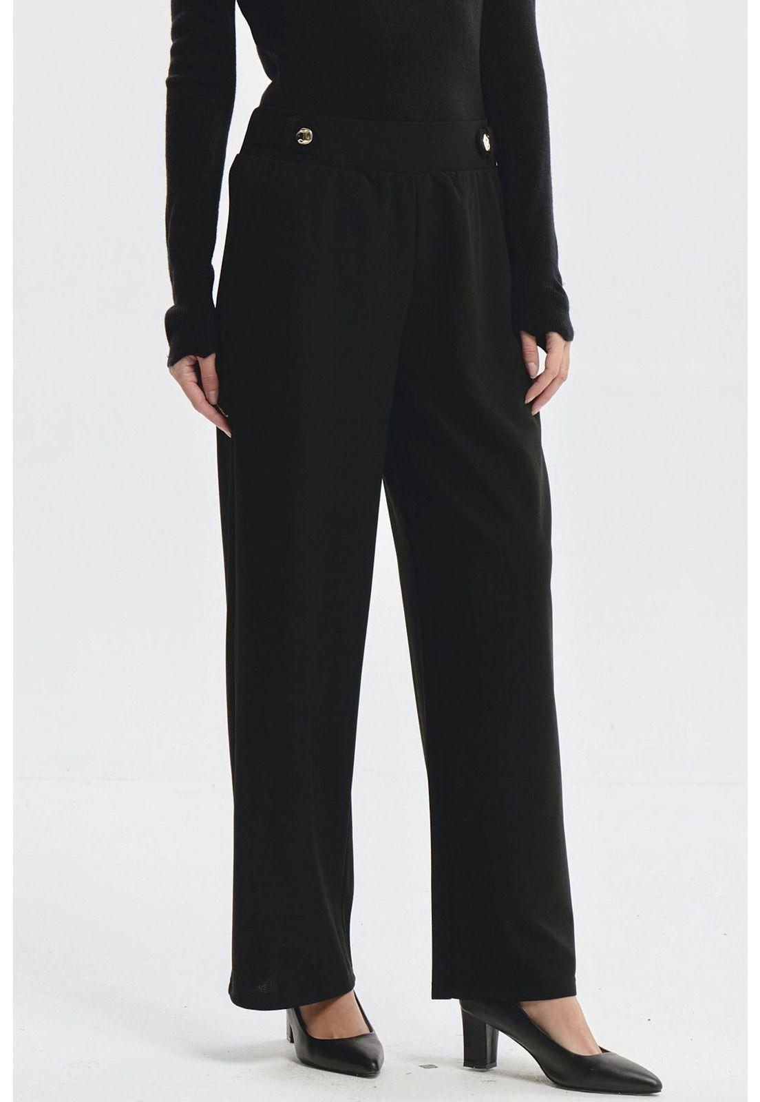 Pantalón Mujer Wide Leg Negro - lX-1
